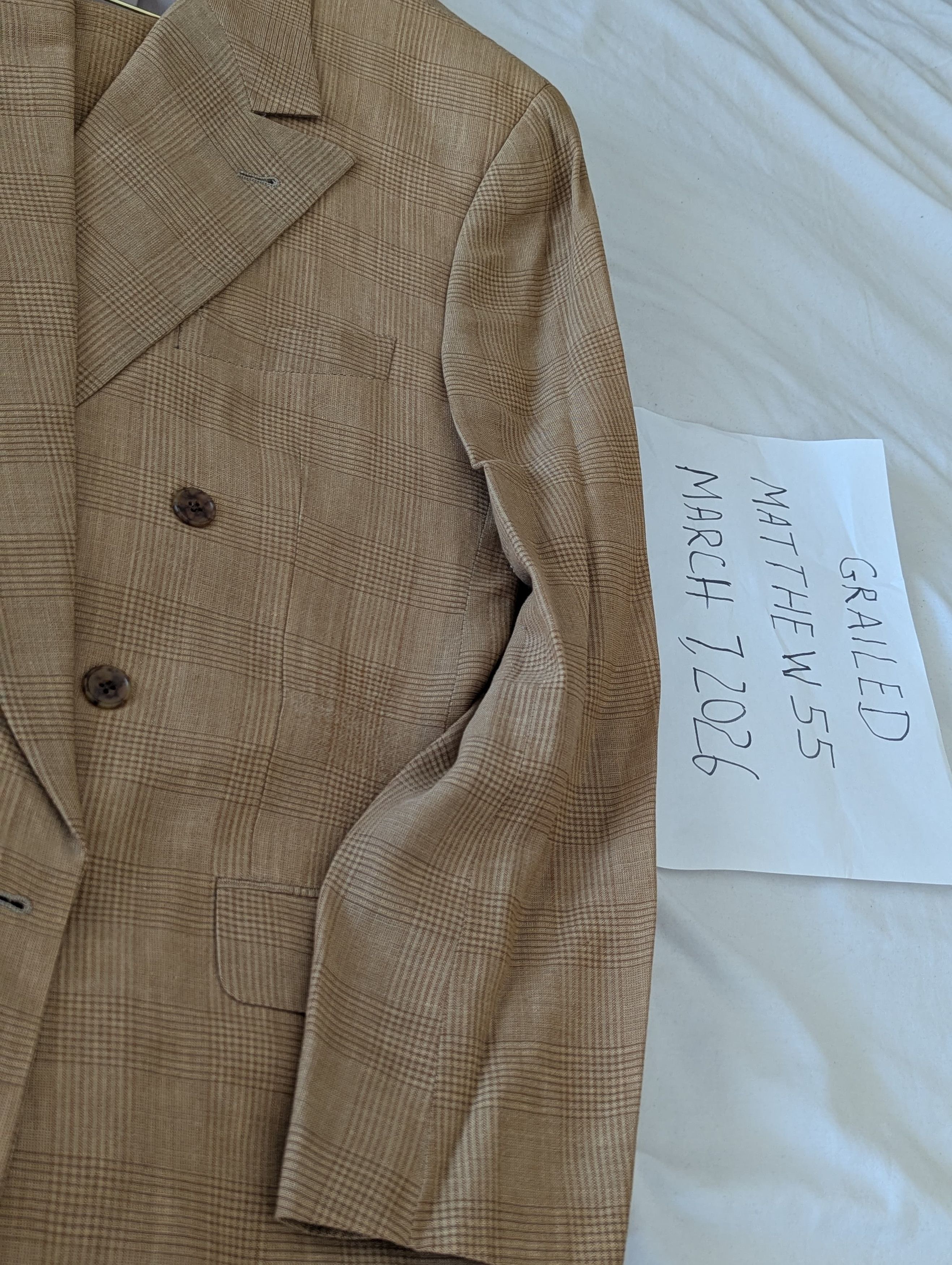 Polo Ralph Lauren Beautiful plated Linen suit Size 44L - 2 Thumbnail