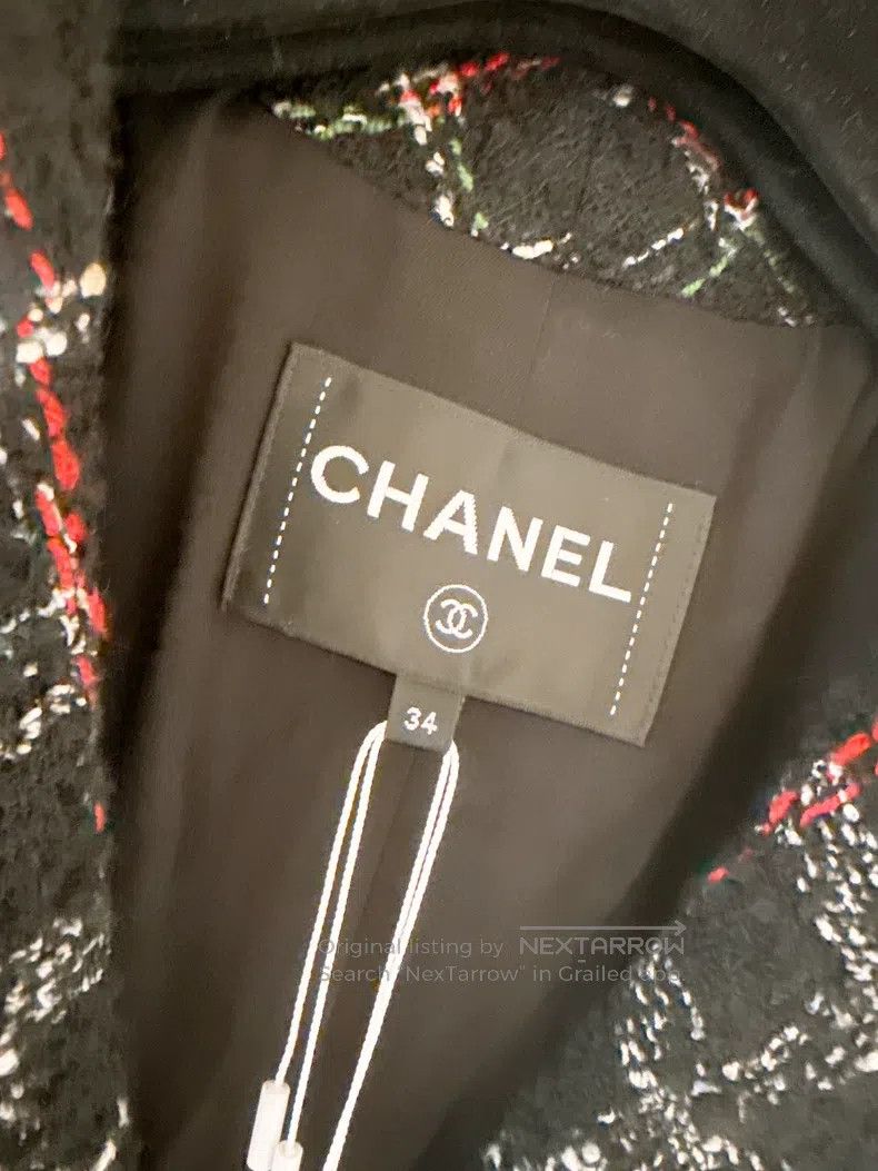 Chanel Chanel 22K autumn and winter black plaid tweed suit jacket Size XXS / US 00 / IT 34 - 7 Thumbnail