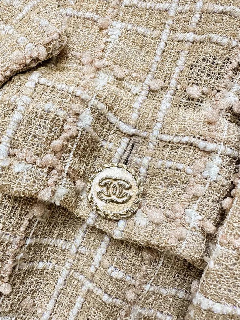 Chanel Chanel Beach Series Golden Fine Glitter Plaid Silhouette S Size XS / US 0-2 / IT 36-38 - 4 Thumbnail