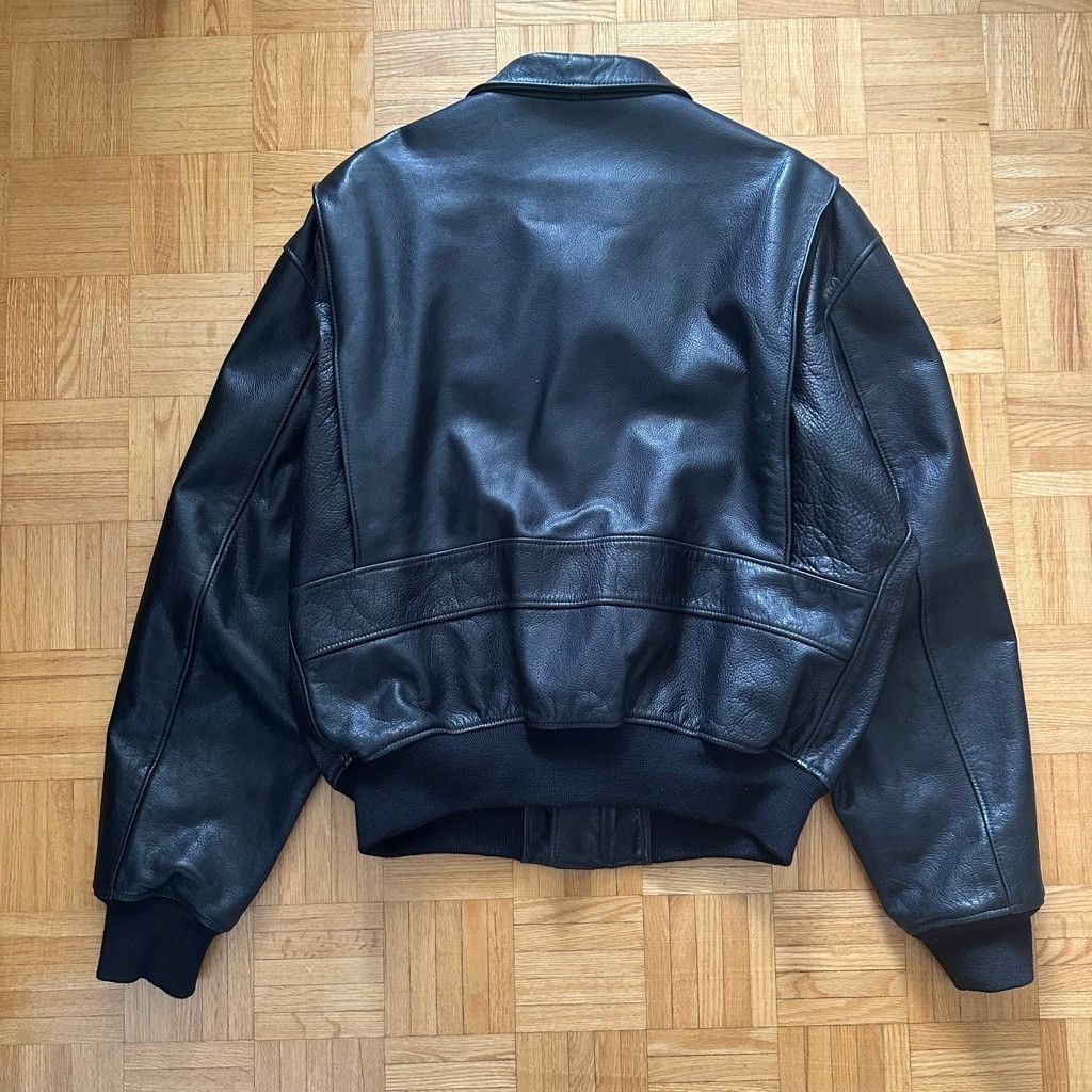 Leather Johnson Leathers San Francisco Black Leather Bomber Jacket Size US XL / EU 56 / 4 - 5 Thumbnail