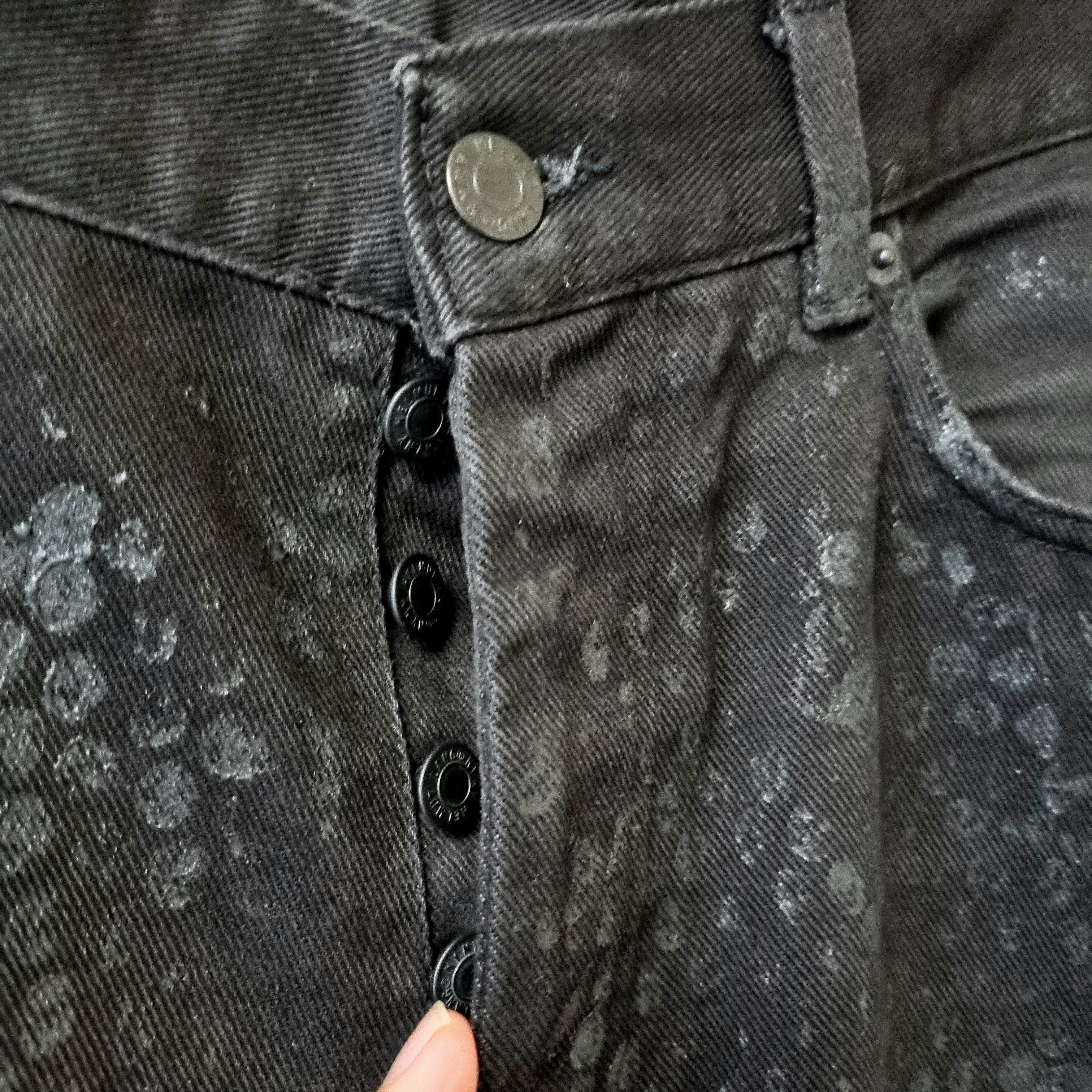 03ss Helmut Lang Rubber Tire Print Denim Pants