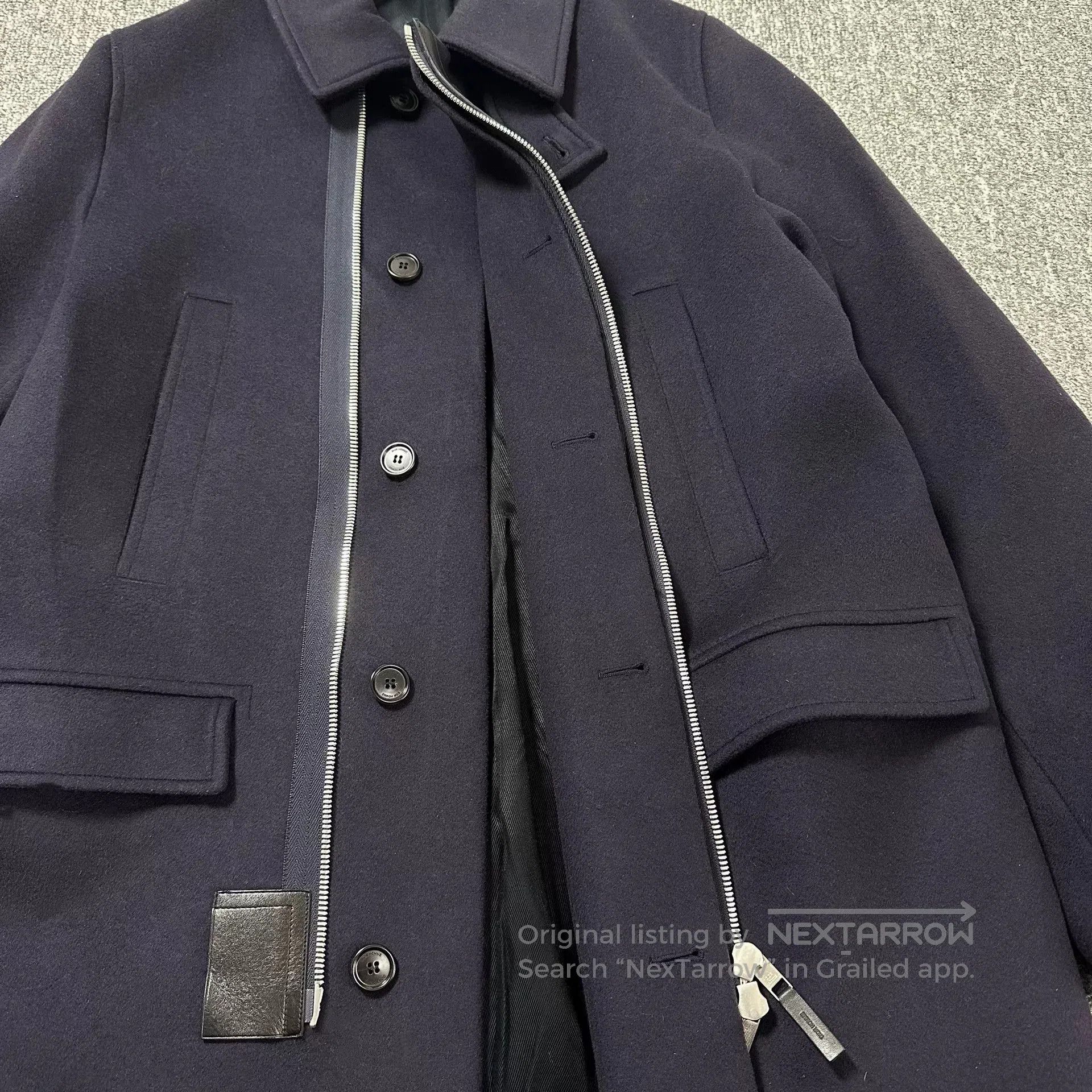 Dior Dior Navy Mid-Length Wool Coat. Size US M / EU 48-50 / 2 - 2 Thumbnail