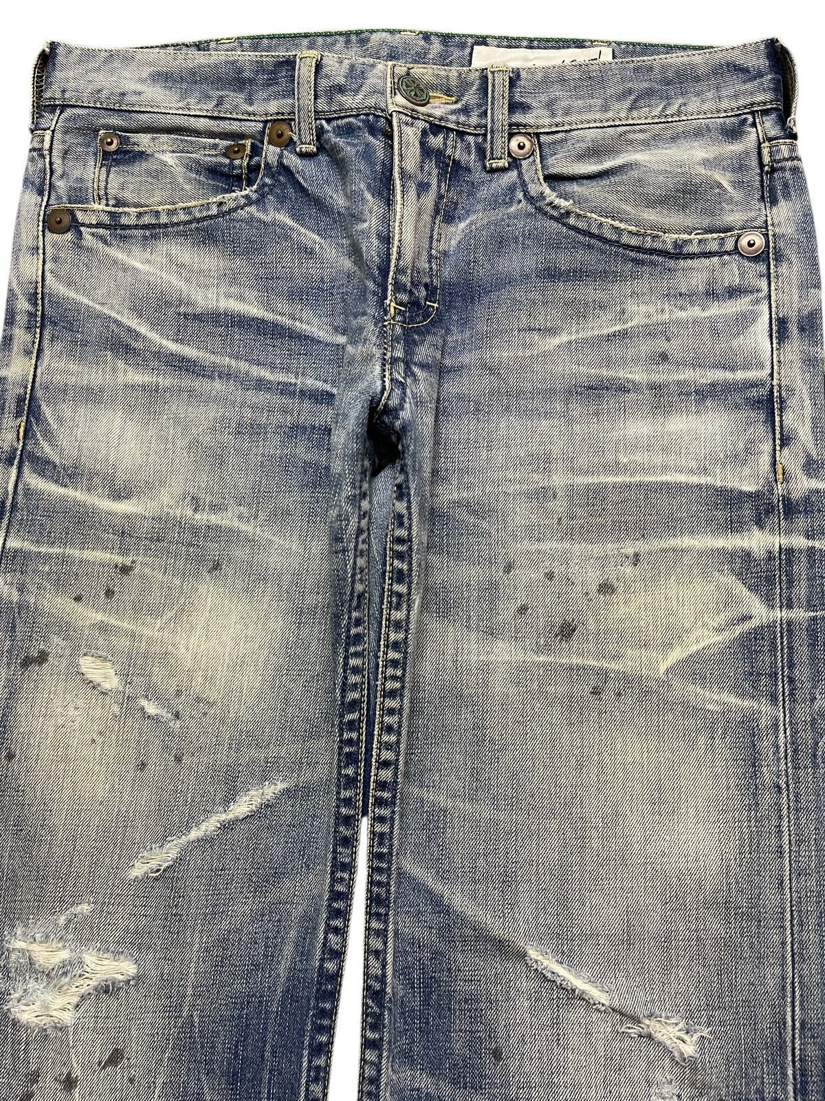 14th Addiction Vintage Japanese Brand Blue Faded Wash Distress Loose Jeans Size US 32 / EU 48 - 3 Thumbnail
