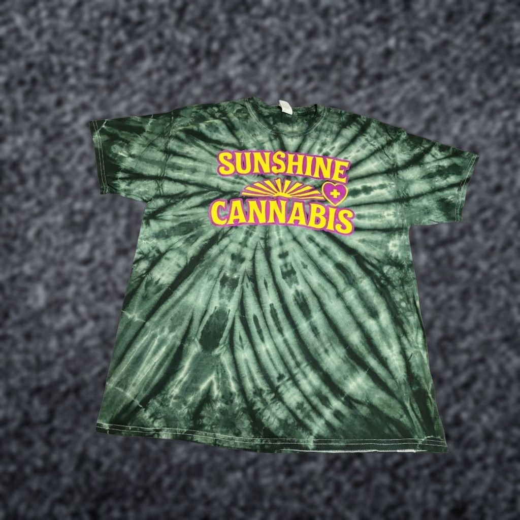 Gildan Vintage Gildan Sunshine Cannabis Regulate Florida Tie Dye T-Shirt Men XL Green Funny Size US XL / EU 56 / 4 - 1 Thumbnail