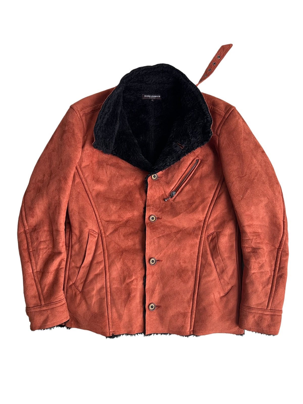 Genuine Leather × HIDEAWAYS × Le Grande Bleu (L.G.B.) Y2K Hideaways Nicole Sherpa Faux Suede Leather Biker Jacket Size US M / EU 48-50 / 2 - 2 Thumbnail