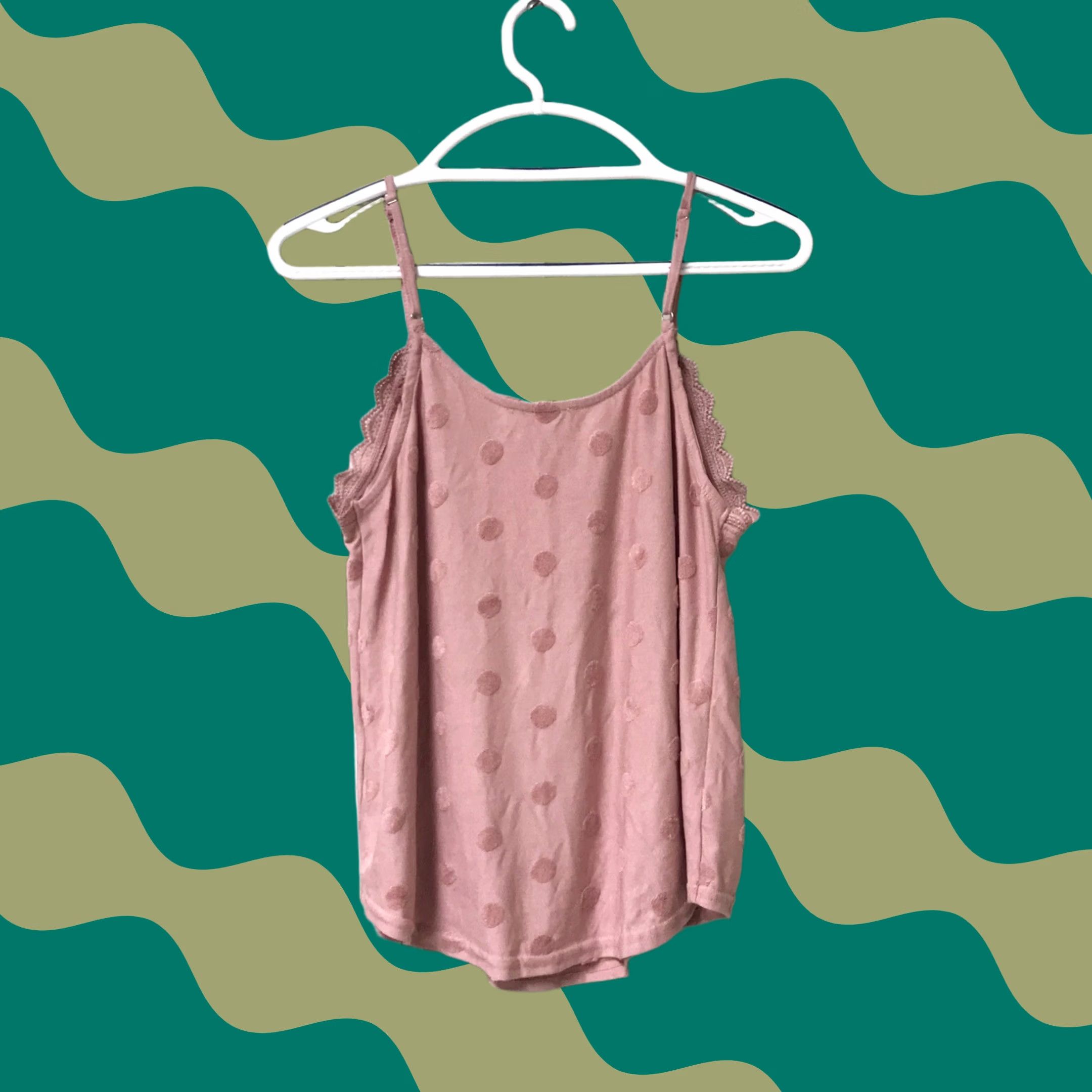 Pinko Mine Women Pink Swiss Dot Crochet Trim Cropped Strappy Camisole Tank Top S Size S / US 4 / IT 40 - 1 Thumbnail