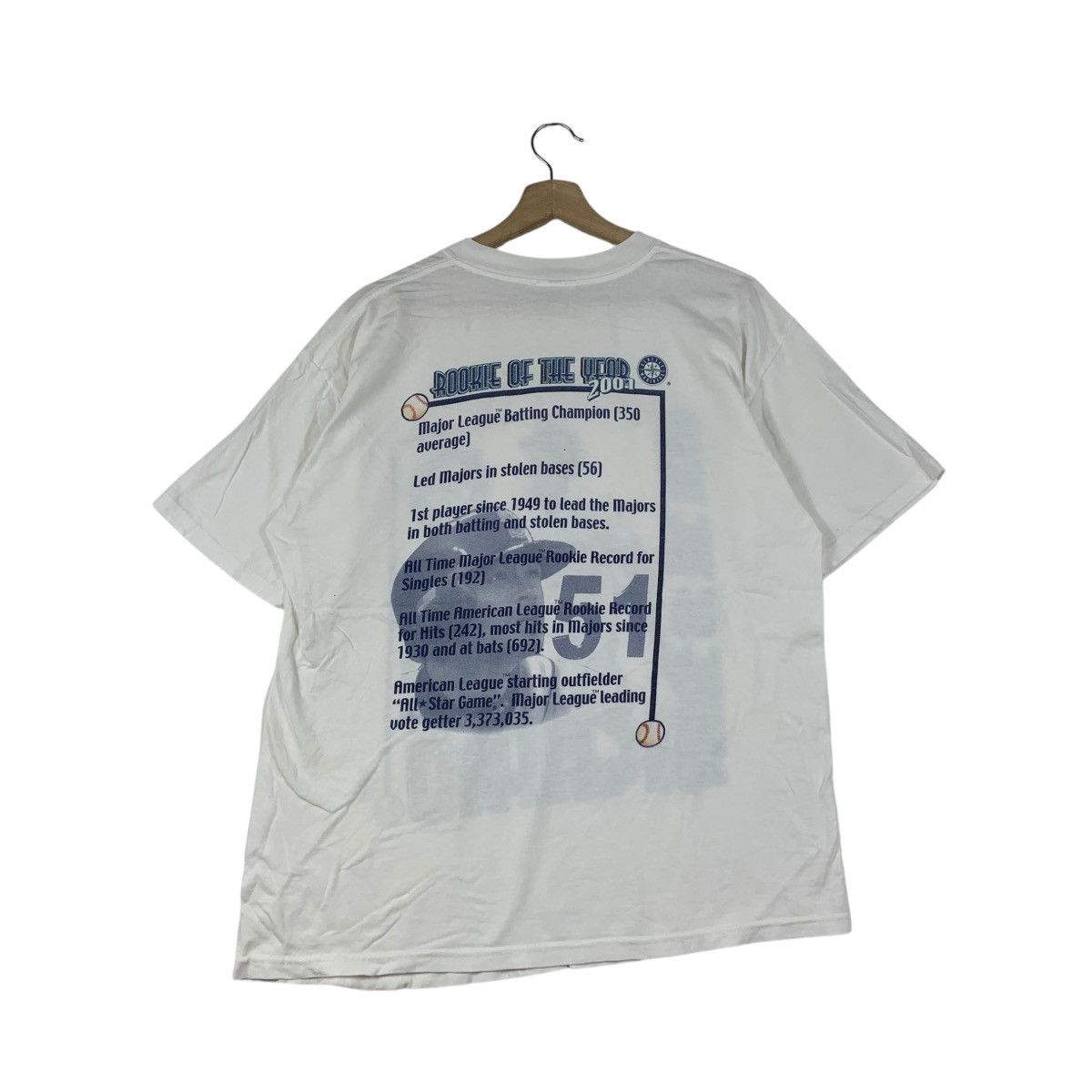 MLB Vintage 2001 MLB MARINERS SEATTLE Ichiro Suzuki Tee Shirt Size US L / EU 52-54 / 3 - 7 Thumbnail