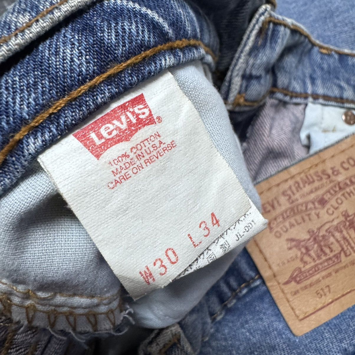 Levi's Vintage 90s Levis 517 Flare Jeans Hedi Slimane Size US 30 / EU 46 - 20 Thumbnail