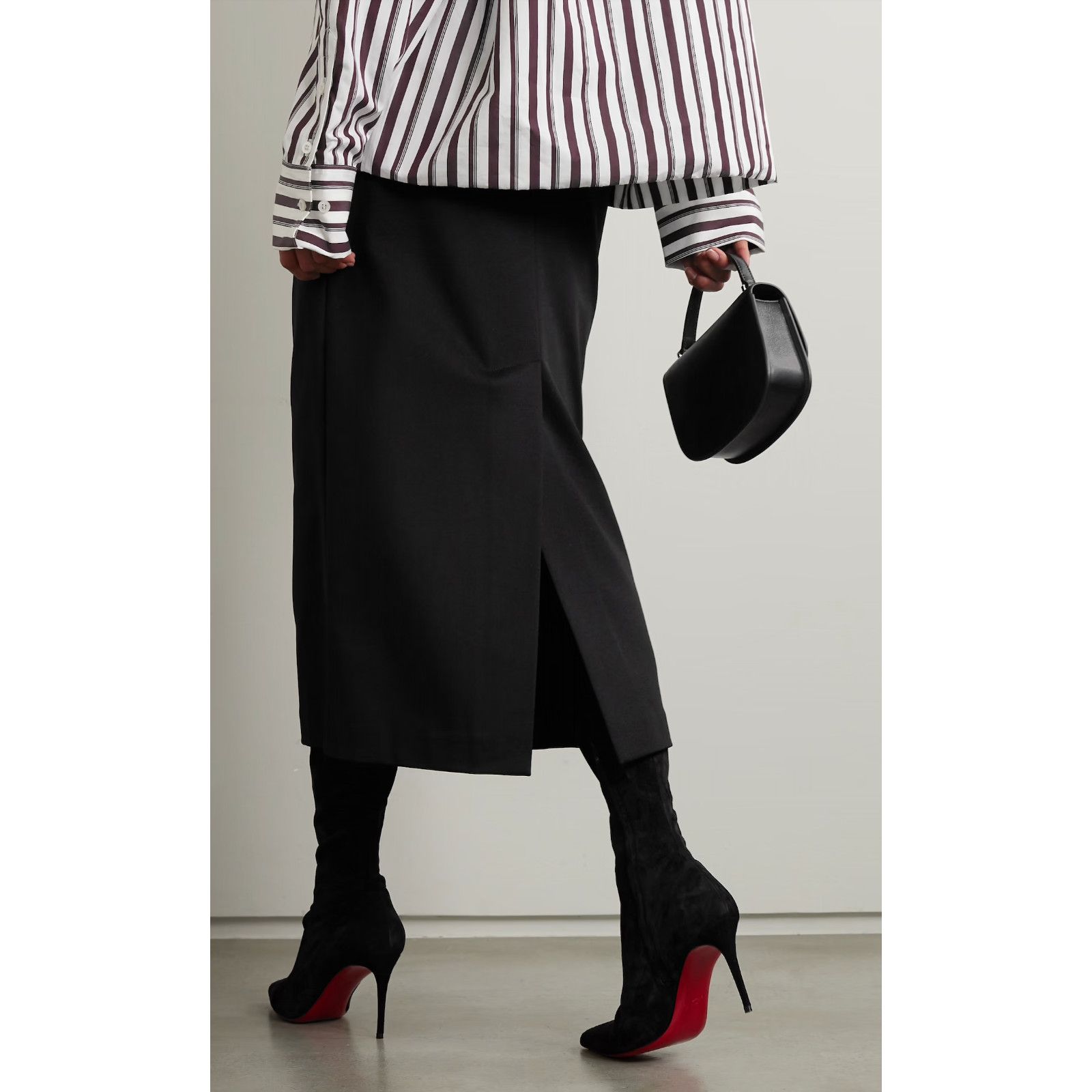 Christian Louboutin Christian Louboutin Kate Botta Alta 85 Black Suede OTK Knee Size US 8.5 / IT 38.5 - 14 Thumbnail