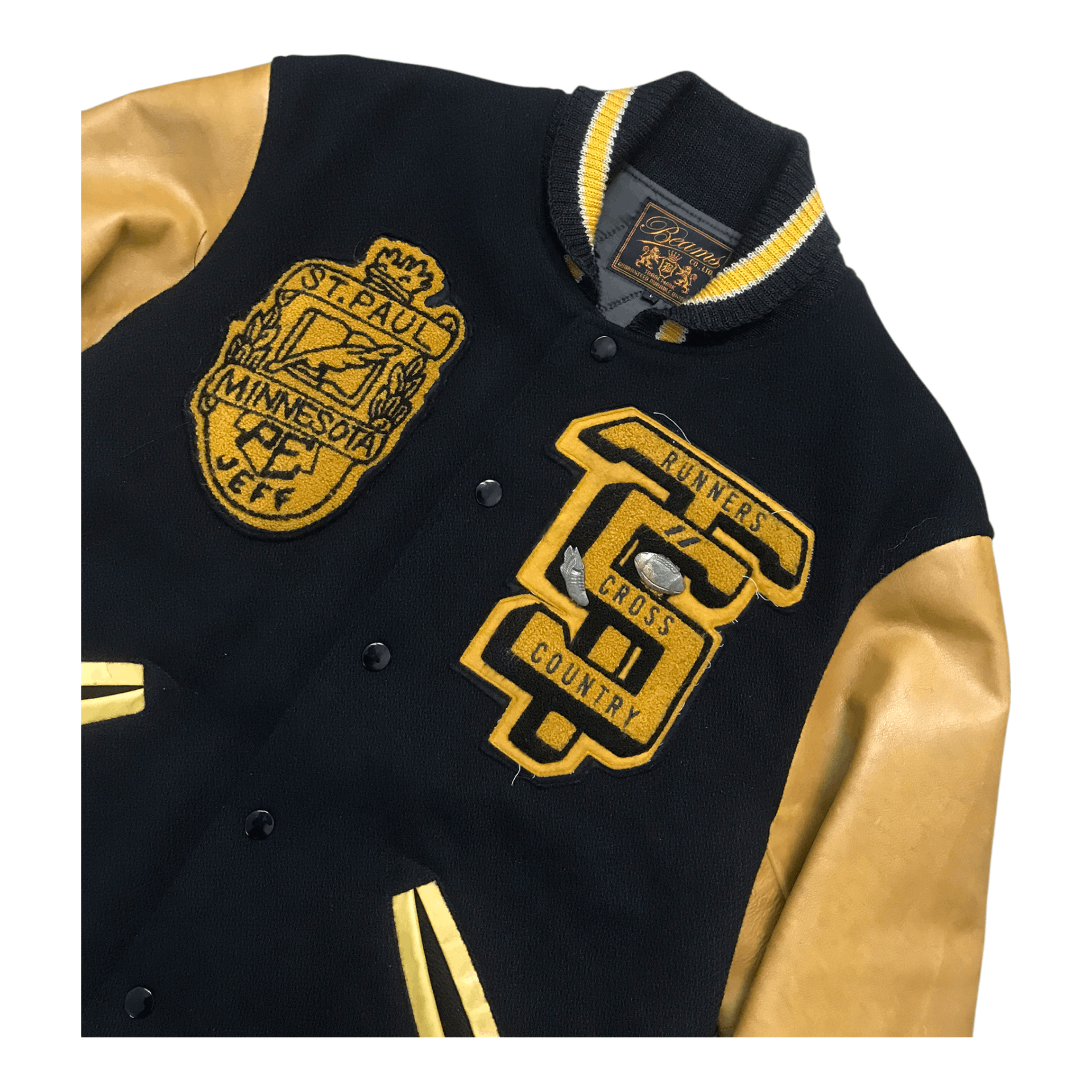 Beams Plus Beam Wool Sleeve Leather Varsity Jacket Size US M / EU 48-50 / 2 - 5 Thumbnail