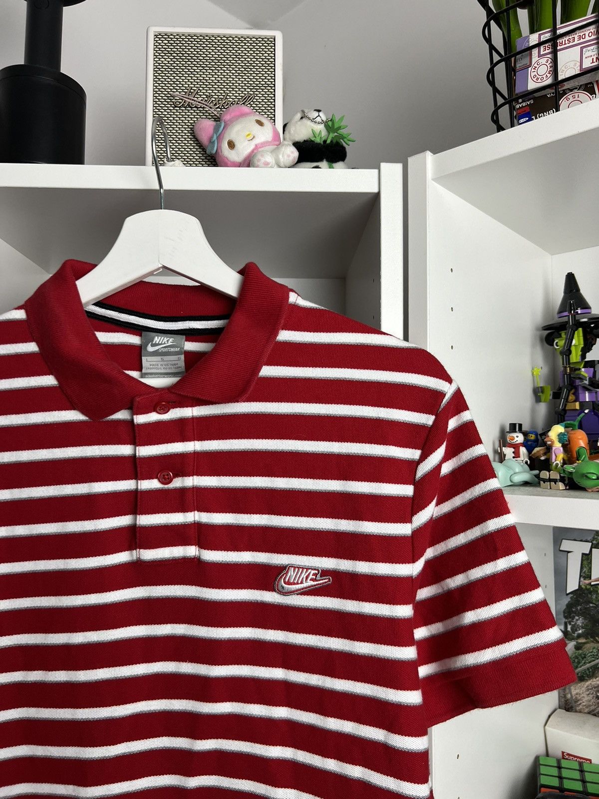 Nike × Vintage Vintage Y2K Nike striped polo t-shirt L casual skate 90s 00s Size US L / EU 52-54 / 3 - 3 Thumbnail