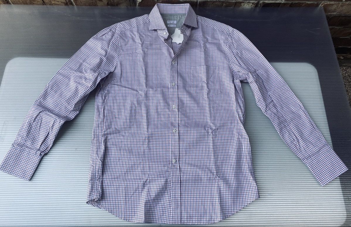 Brunello Cucinelli Brunello Cucinelli 🇮🇹 Red/White/Blue Check Dress Shirt XL NWT Size US XL / EU 56 / 4 - 1 Thumbnail