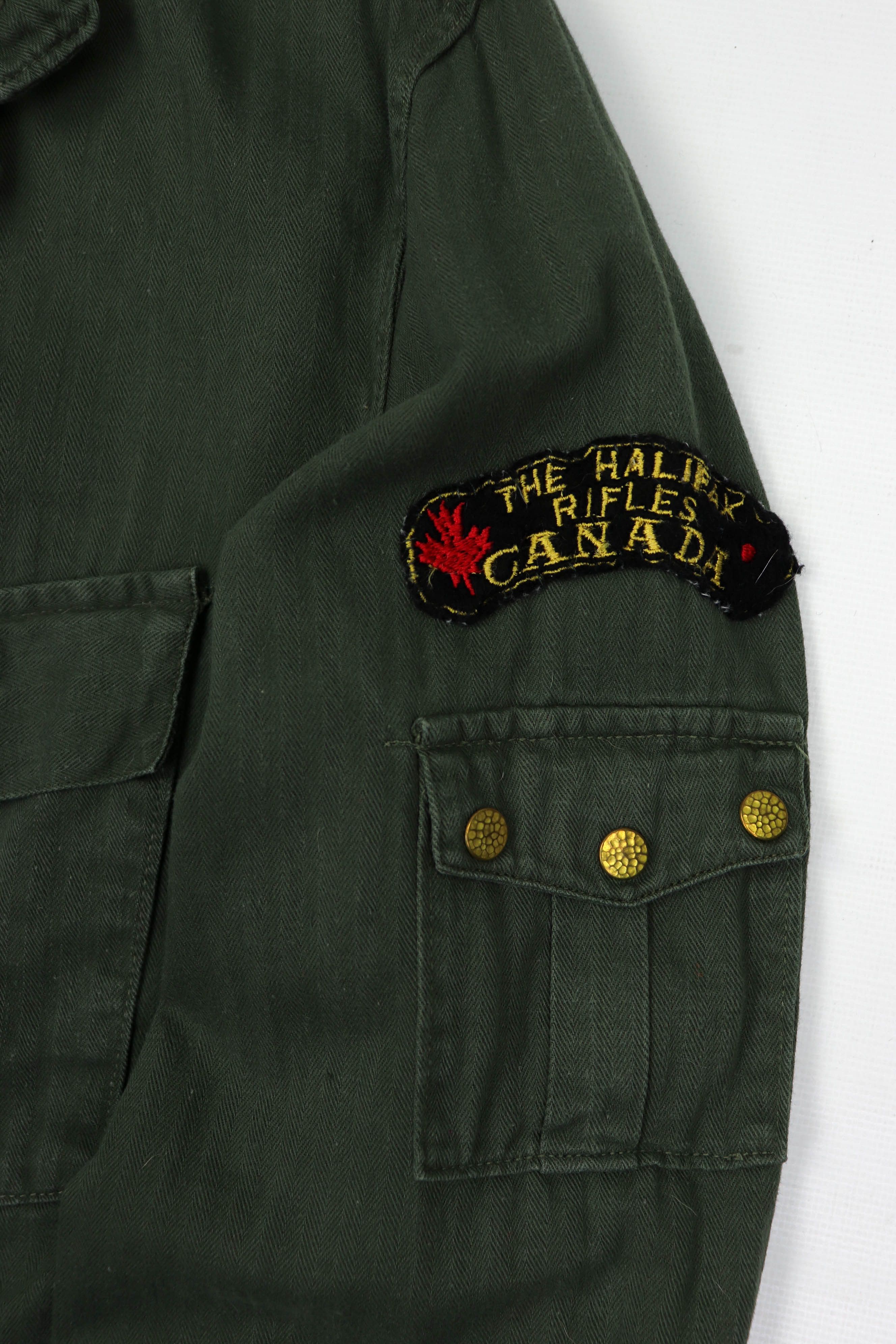 Vintage Pop Army Sergeant Halifax Island Canada Khaki Cropped Jacket Size US M / EU 48-50 / 2 - 7 Thumbnail