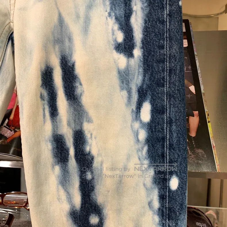 Helmut Lang HELMUT LANG size 25 Indigo and White Tie-Dye Denim Pants Size US 26 / EU 42 - 3 Thumbnail