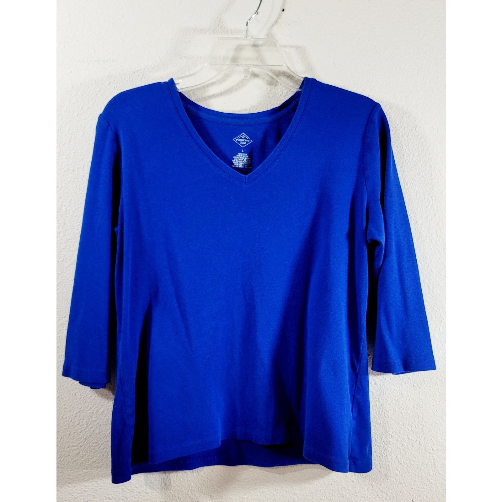 Other St John's Bay Blue V Neck 3/4 Sleeves Top Large Lightweight Size L / US 10 / IT 46 - 5 Thumbnail
