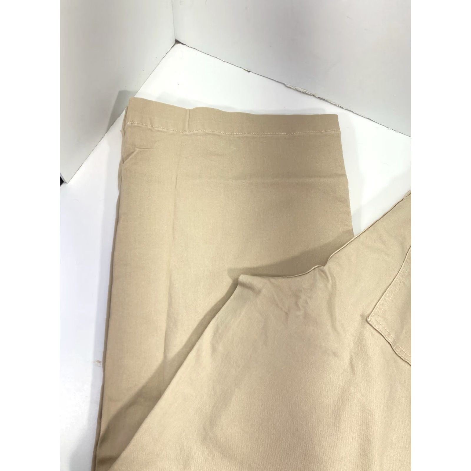 Nine West Nine West Wide Leg Pants Women Sz 16 38X34 Beige Khaki Stretch Cotton Blend NWT Size 38" / US 16 / IT 52 - 3 Thumbnail