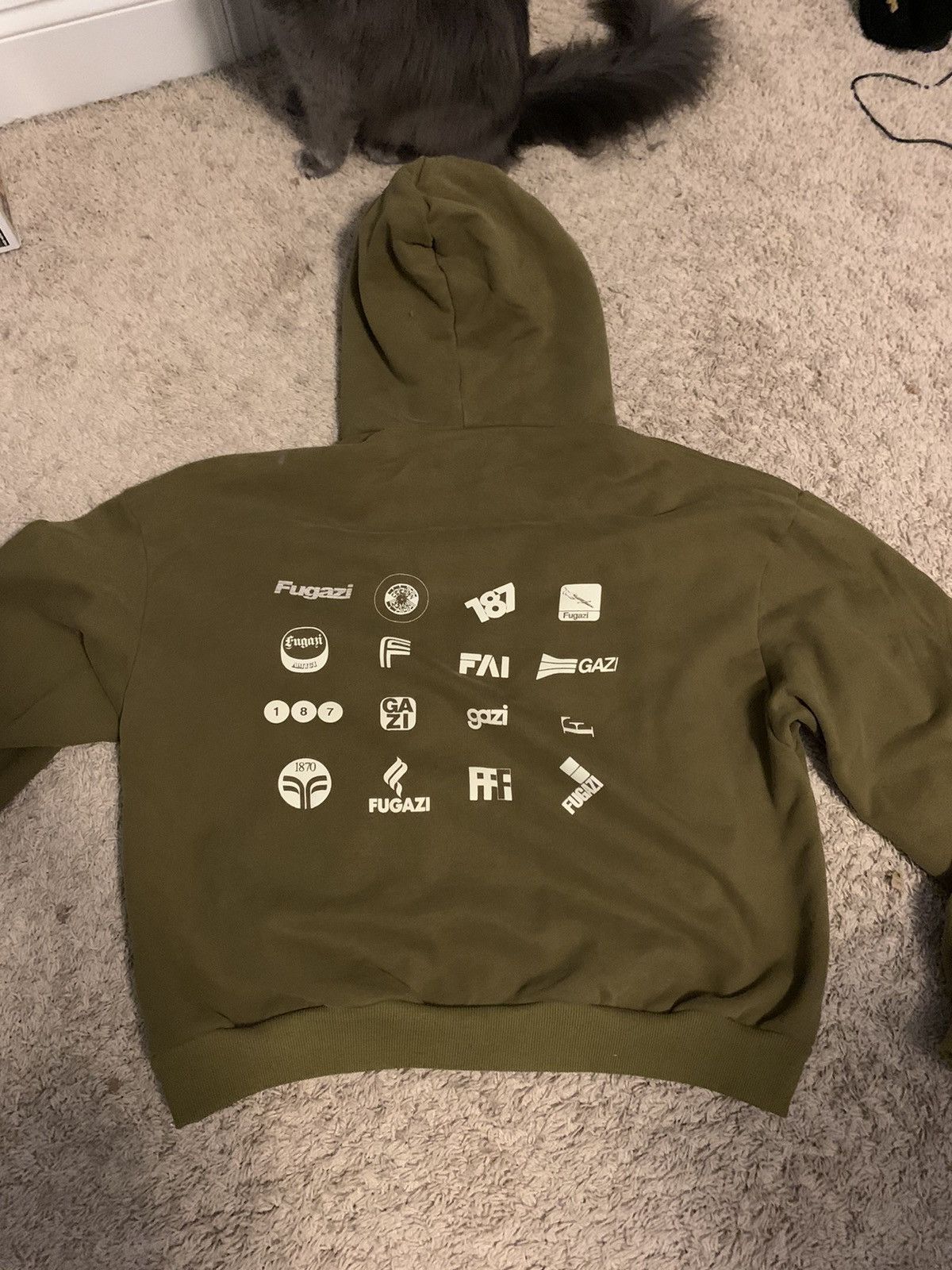 image of Fugazi Amici Design Original Design Hoodie in Green, Men's (Size Medium)