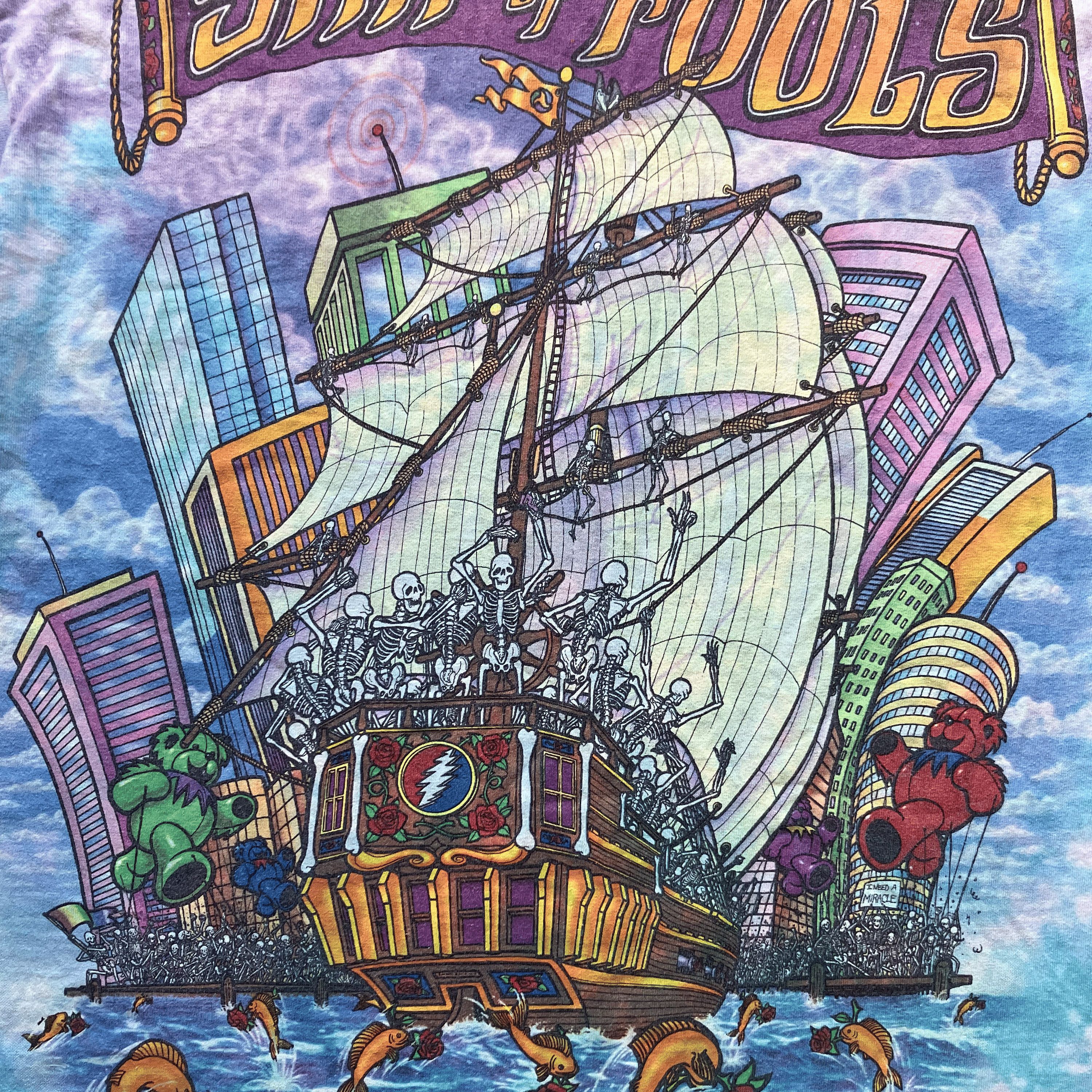 Band Tees Vintage 1993 Grateful Dead Ship Of Fools T-Shirt Size US XL / EU 56 / 4 - 6 Thumbnail