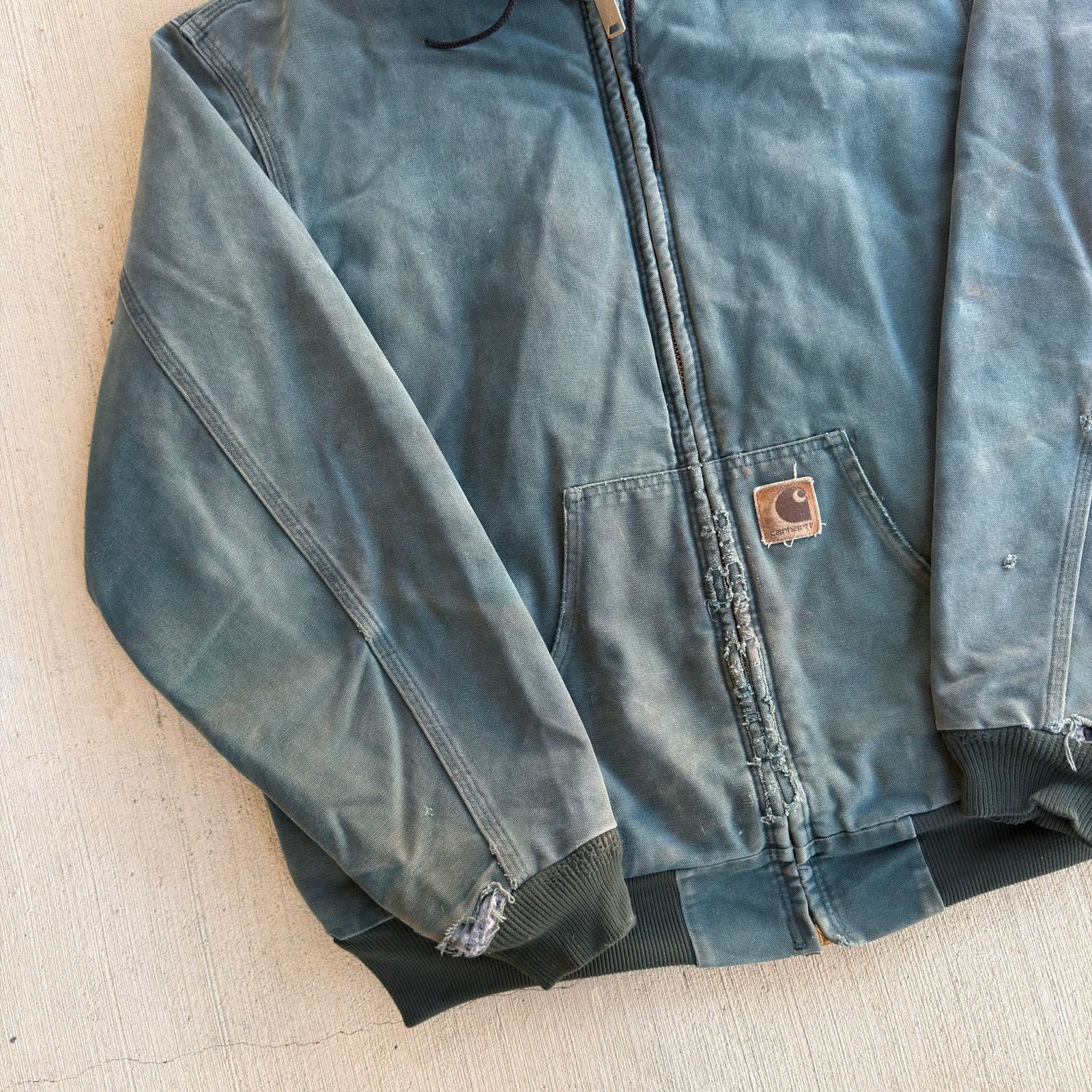Carhartt × Vintage Carhartt J68 HTG faded green hooded work wear jacket Size US XL / EU 56 / 4 - 3 Thumbnail