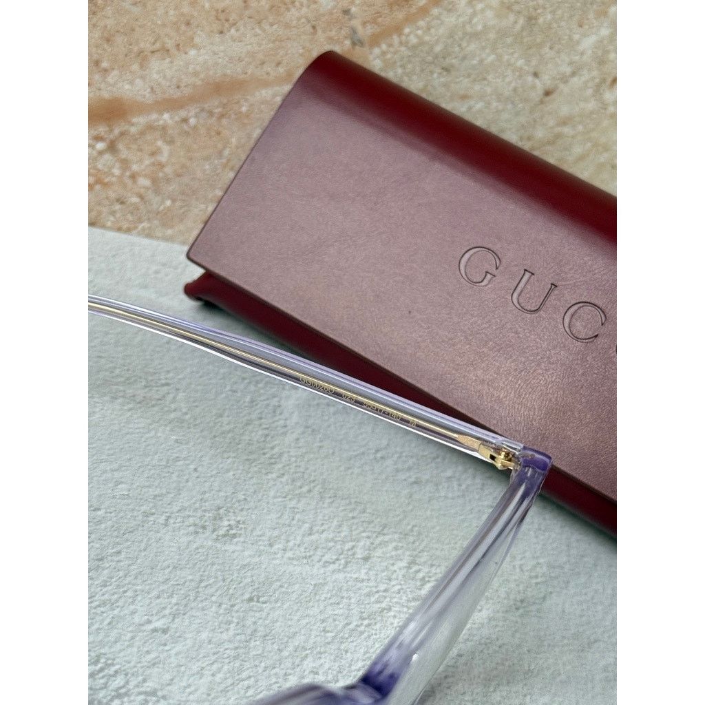 Gucci NEW Gucci GG0026O Lilac Cat Eye Eyeglasses Frames Size ONE SIZE - 5 Thumbnail