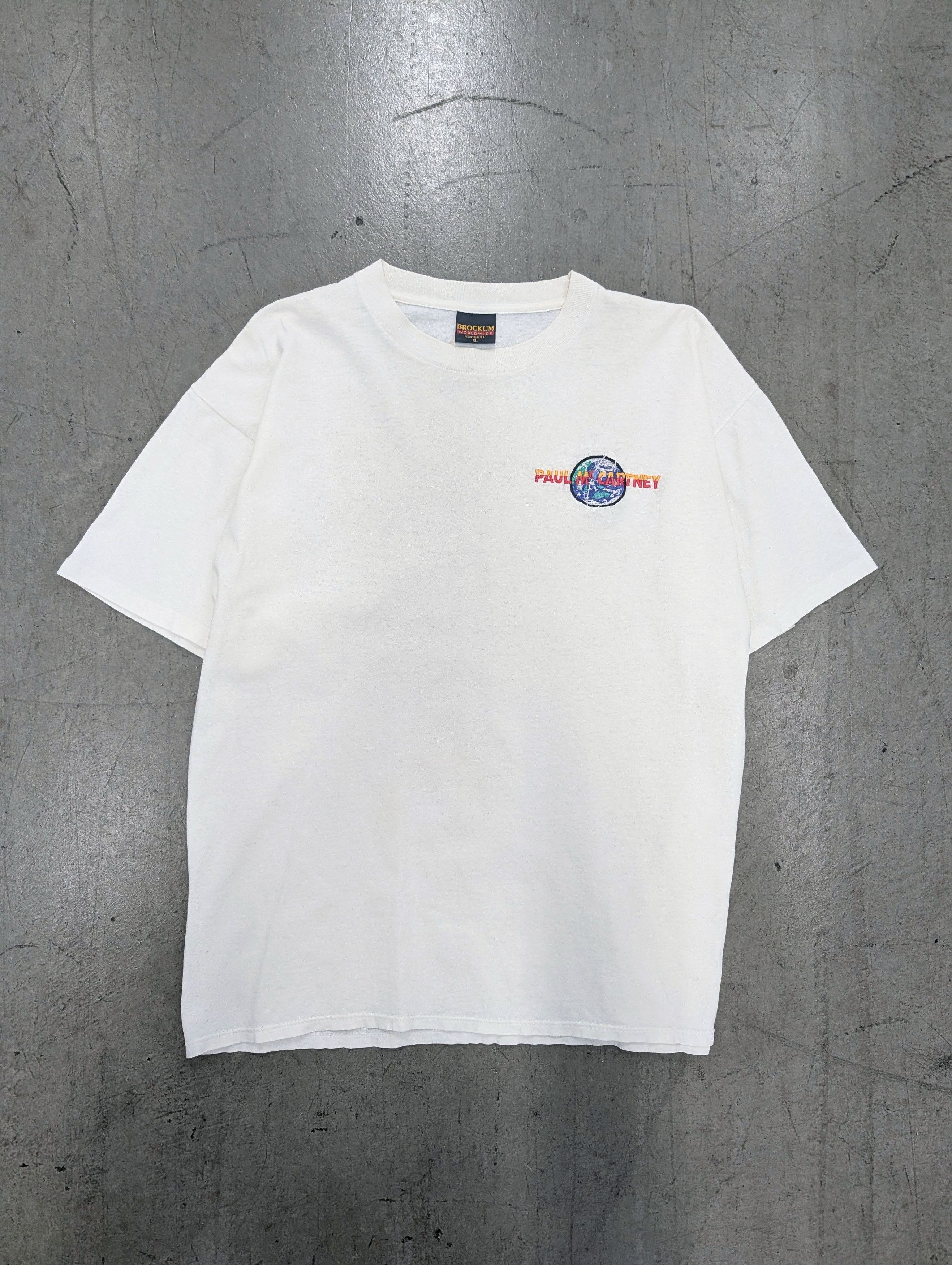 Vintage Paul McCartney Tour 1993 Embroidered T-Shirt Size XL