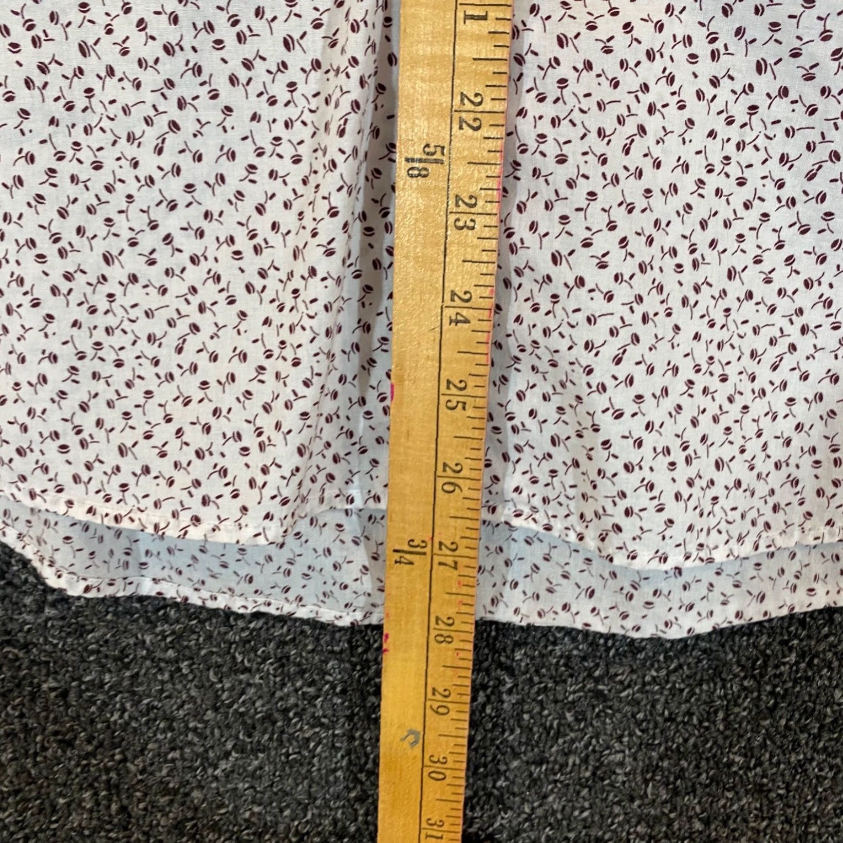 John Varvatos John Varvatos Shirt Men XL White Cherry Red Micro Short Sleeve Button Up Casual Size US XL / EU 56 / 4 - 4 Thumbnail