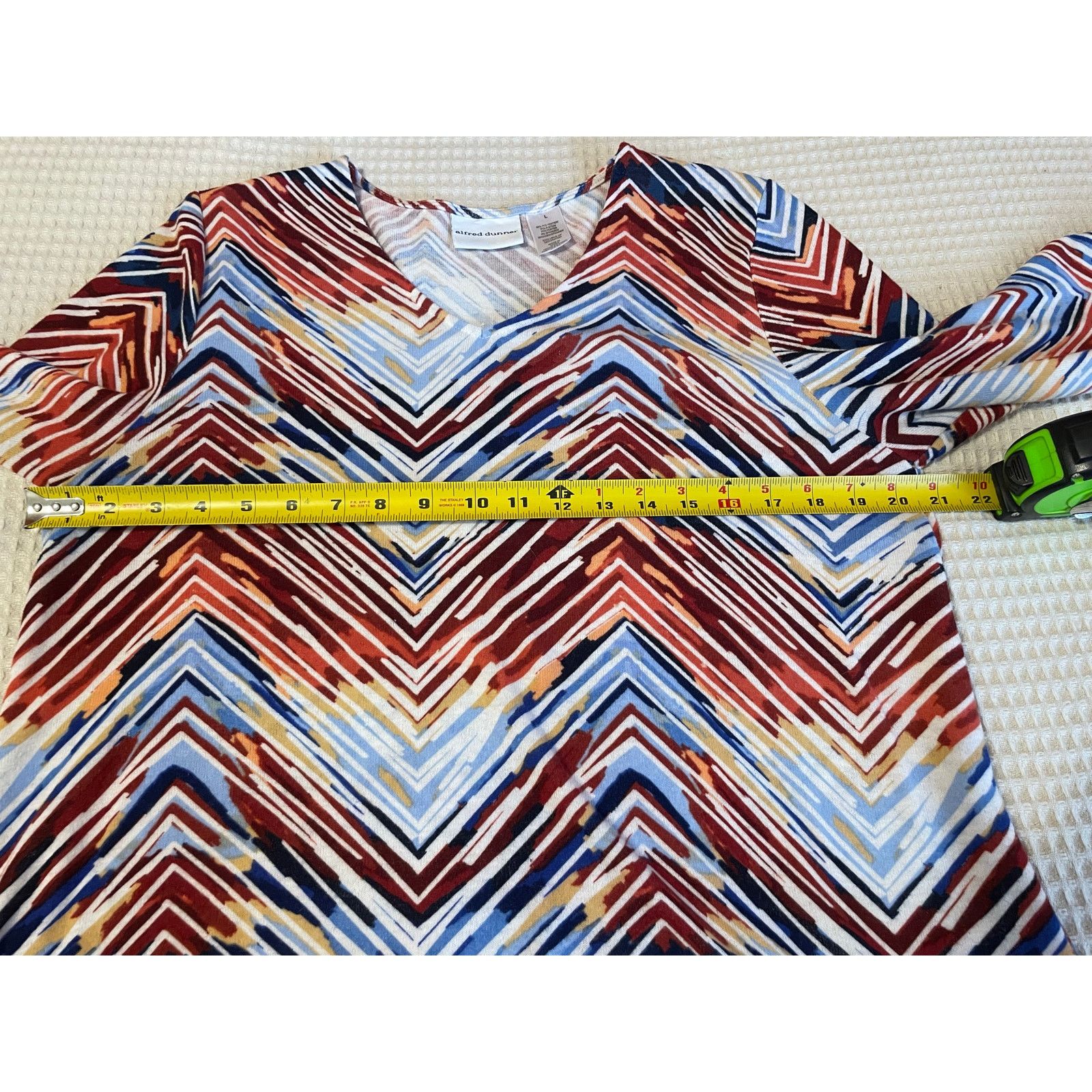 Other Alfred Dunner Boho Zig Zag Multicolor Fringe Blouse Large Size L / US 10 / IT 46 - 8 Thumbnail