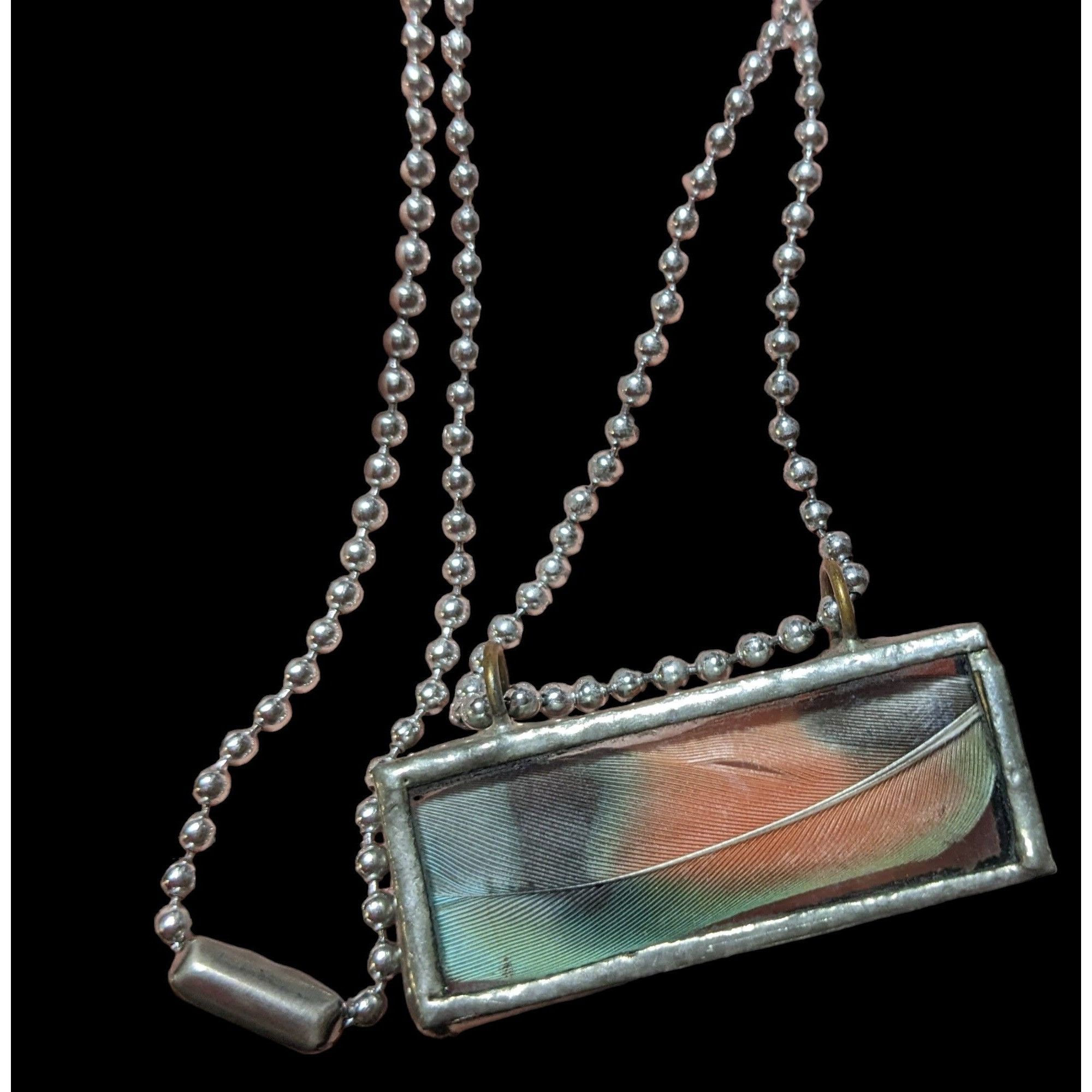Other Glass Encased Bird Feather Pendant Necklace Size ONE SIZE - 3 Thumbnail