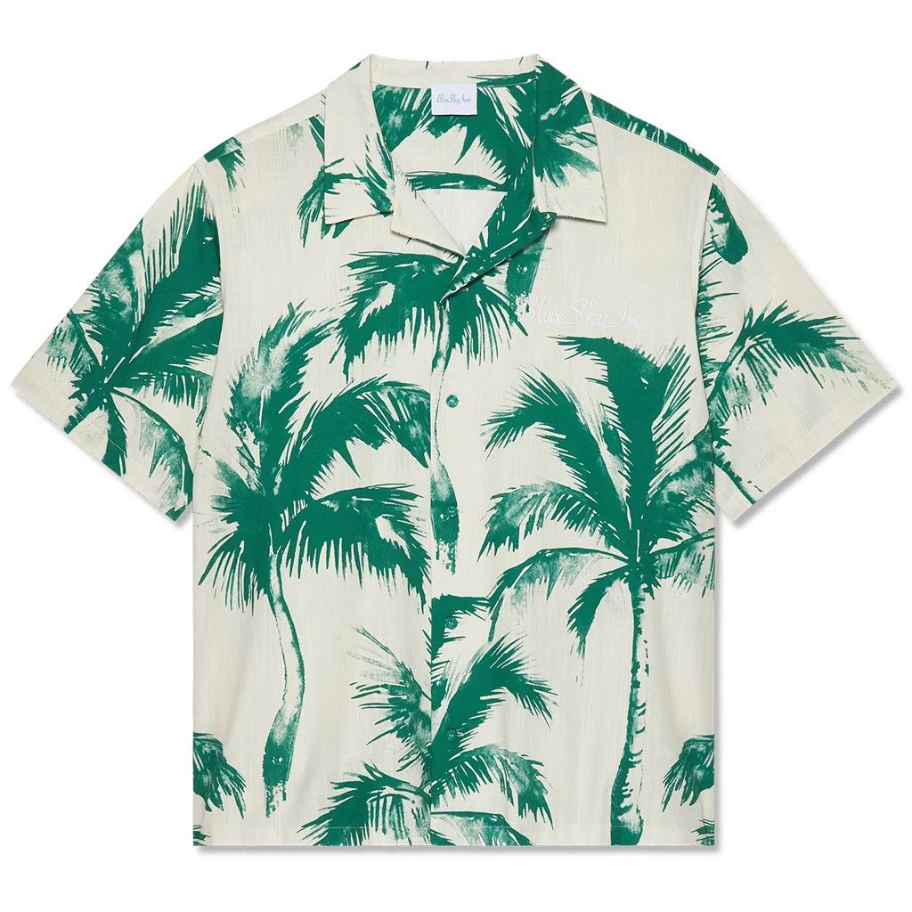 Blue Sky Inn Green Palm Cotton - Linen Shirt Size US L / EU 52-54 / 3 - 3 Thumbnail