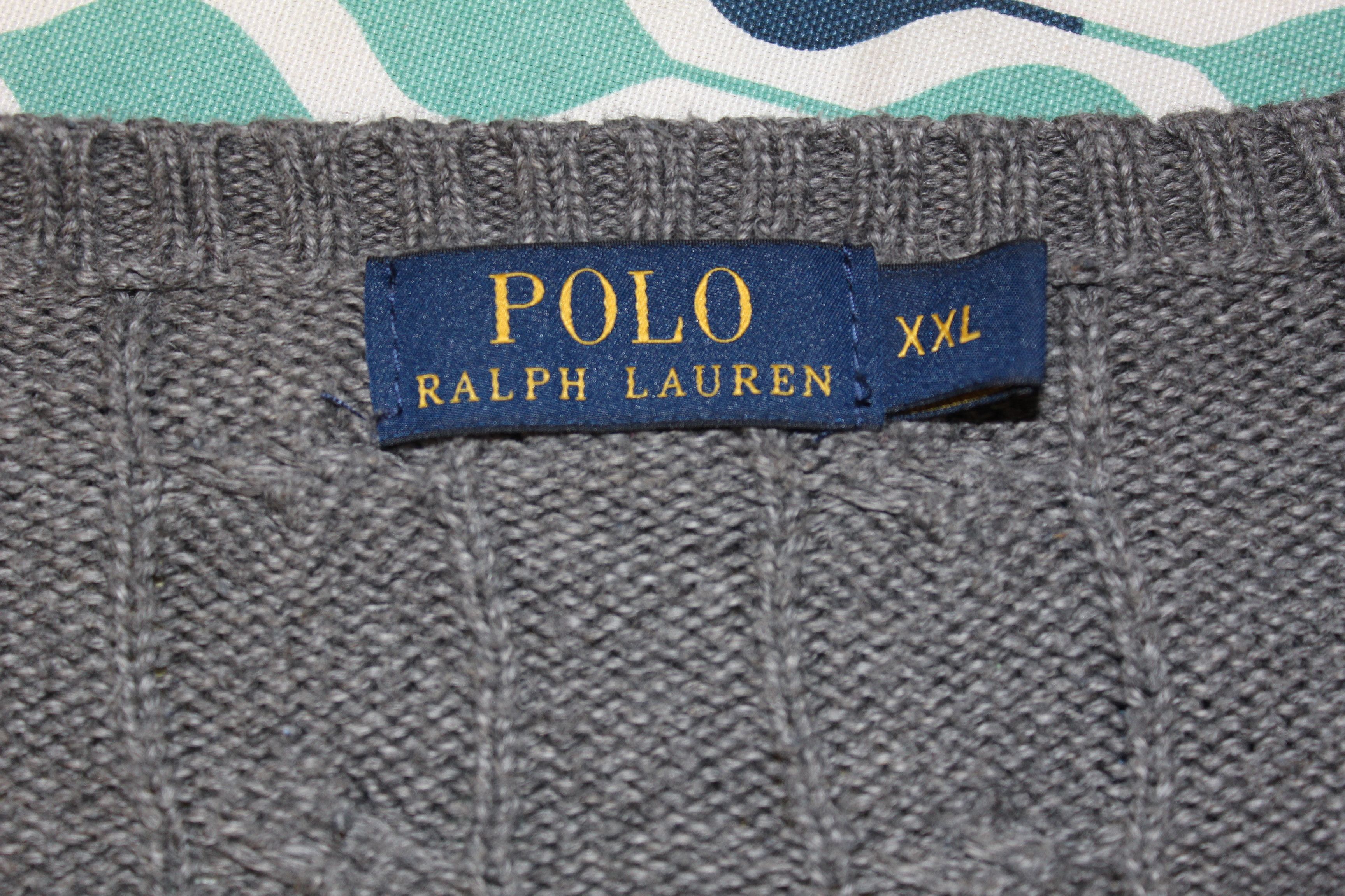 Polo Ralph Lauren Men's RALPH LAUREN Grey Knitted Jumper Size 2XL Size US XXL / EU 58 / 5 - 6 Thumbnail