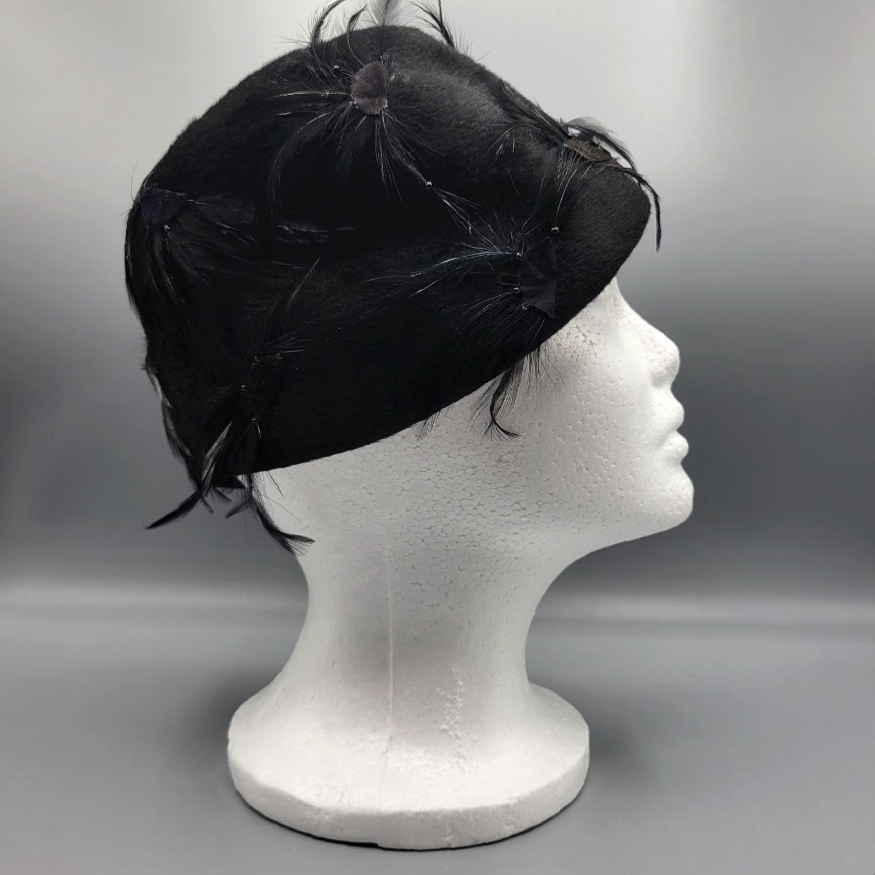 Vintage VINTAGE Brigitte Cloche Hat Fur Black ItalyAdult Women's One word: Hat? Size ONE SIZE - 6 Thumbnail