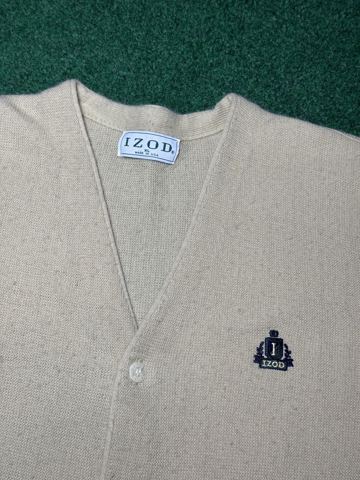 Izod Vintage Izod Cream Cardigan 80s 90s XL Grandpa Sweater 26x27 Size US XL / EU 56 / 4 - 2 Thumbnail