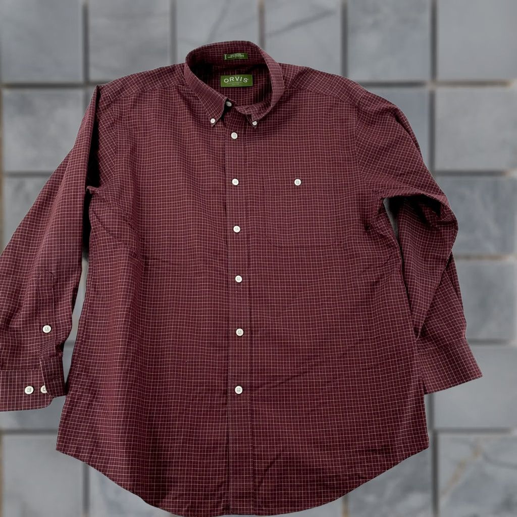 Orvis VINTAGE Orvis Shirt Mens XL Red Check Long Sleeve Button-Down Collared 100% Cotton Casual Size US XL / EU 56 / 4 - 1 Thumbnail