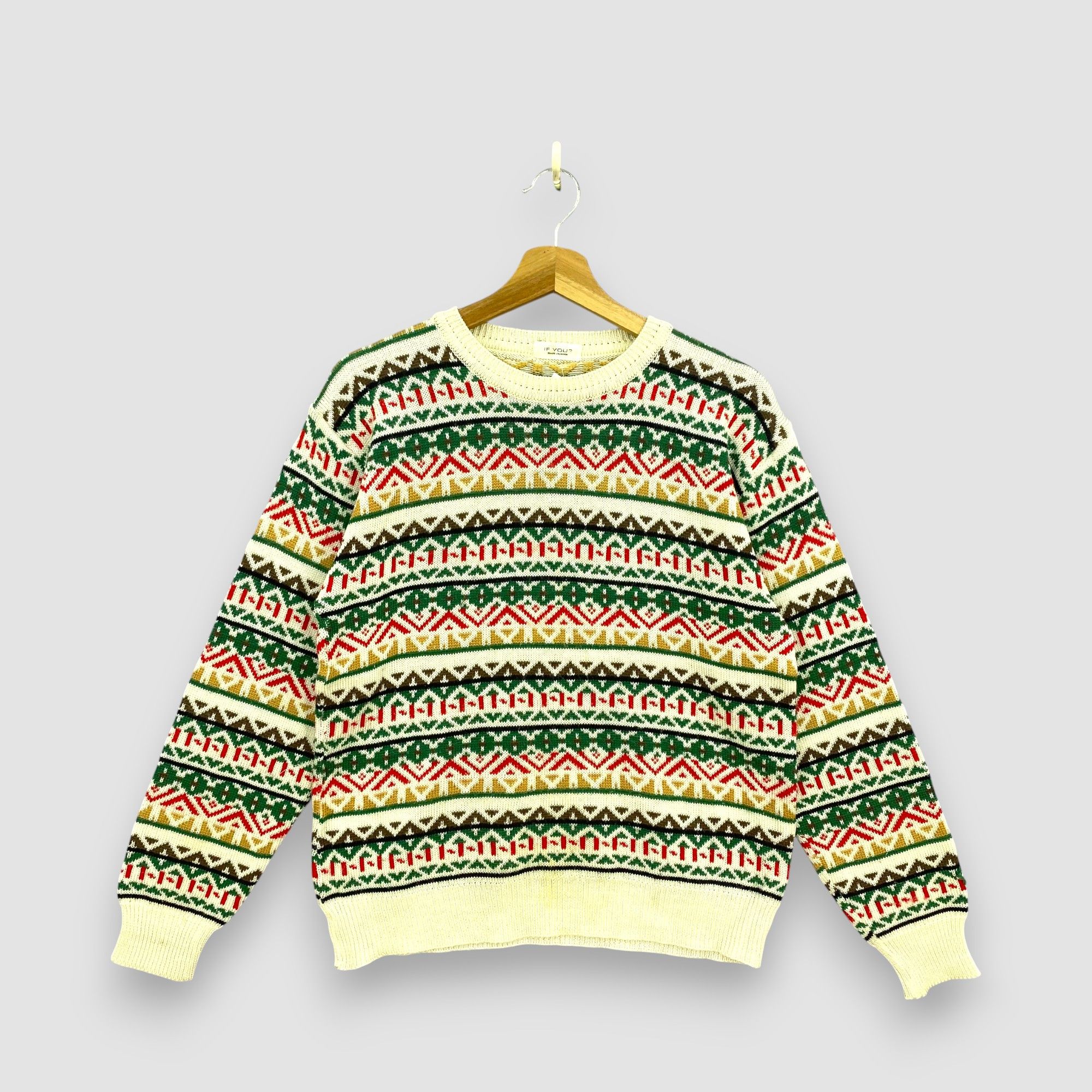 Japanese Brand Vintage If You Sweater Pullover Sweatshirt Fair Isle Jumper Size US S / EU 44-46 / 1 - 1 Thumbnail
