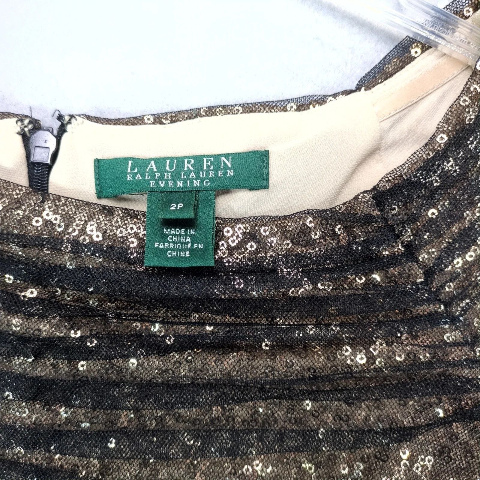 Ralph Lauren LRL Ralph Lauren Evening Gold Sequin Chiffon Bodycon Dress Size XS / US 0-2 / IT 36-38 - 3 Thumbnail