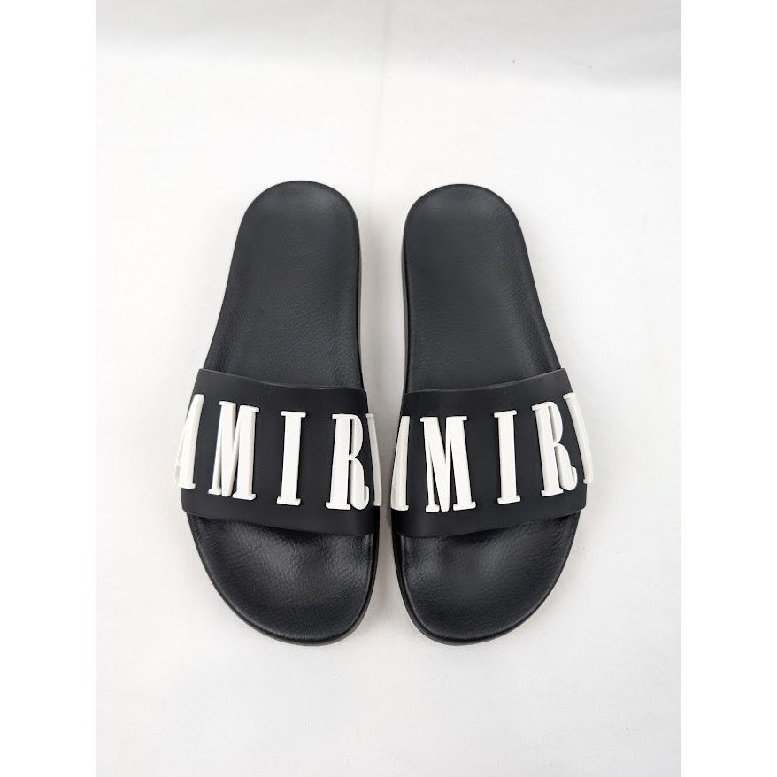 Amiri o1rshd1 Logo Pool Slide Slipper in Black/White Size US 7 / EU 40 - 15 Thumbnail