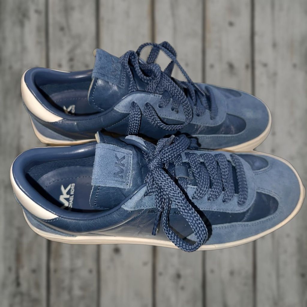 Michael Kors Michael Kors Wilton Lace Up Men Size 9 Blue Leather Casual Sneaker Size US 9 / EU 42 - 1 Thumbnail