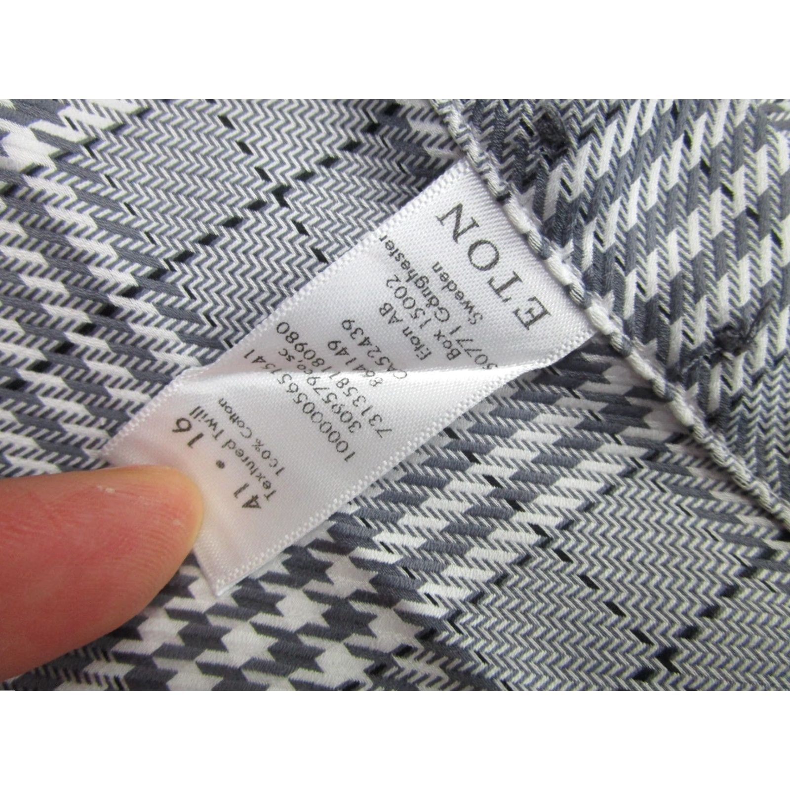 Eton Eton Gray White Plaid Dress Shirt Mens Large 16 Long Sleeve Contemporary Size 42R - 6 Thumbnail