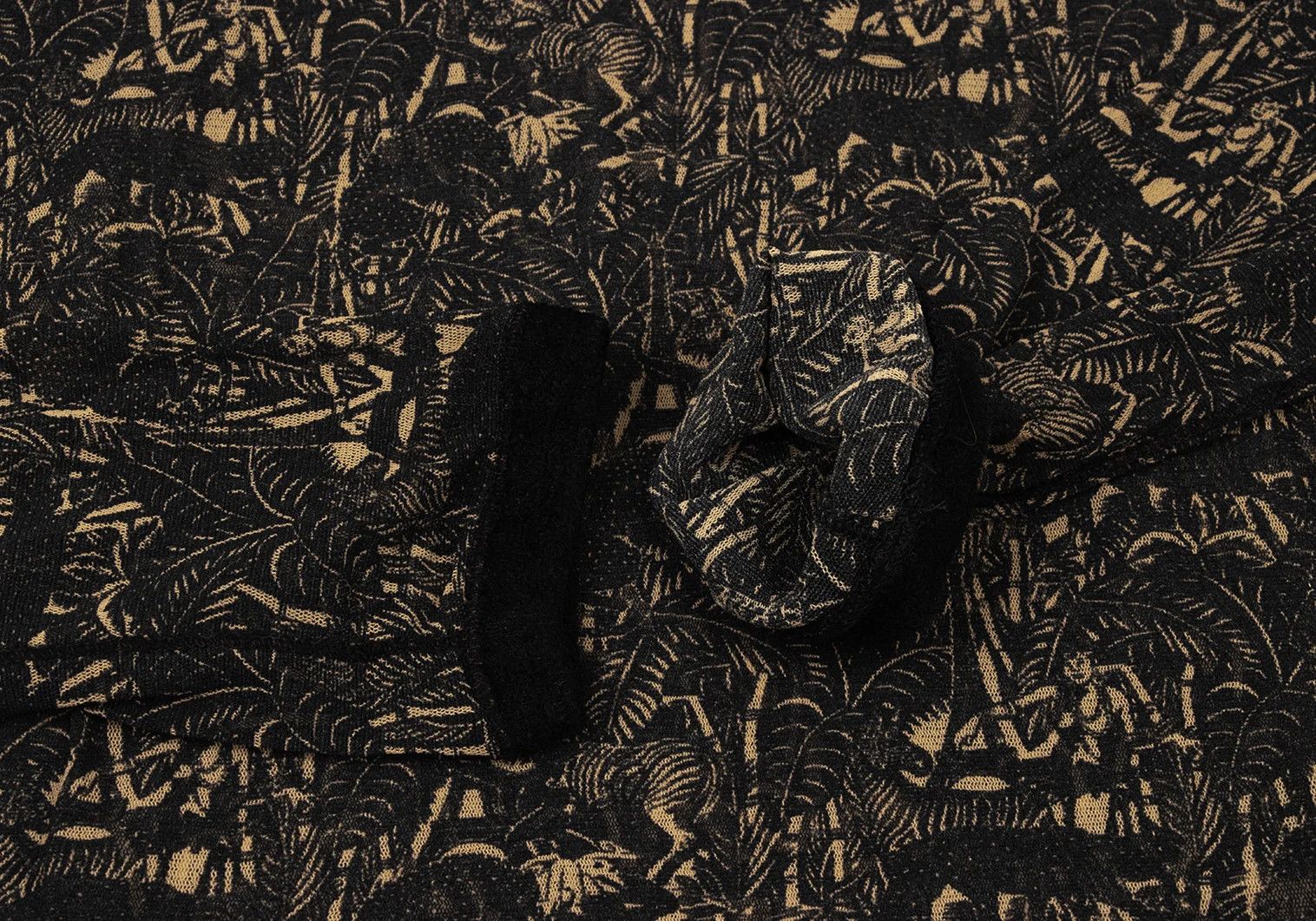 Jean Paul Gaultier Jungle Print Power Net Cut Sew Top in Black Brown Size M Size US M / EU 48-50 / 2 - 5 Thumbnail