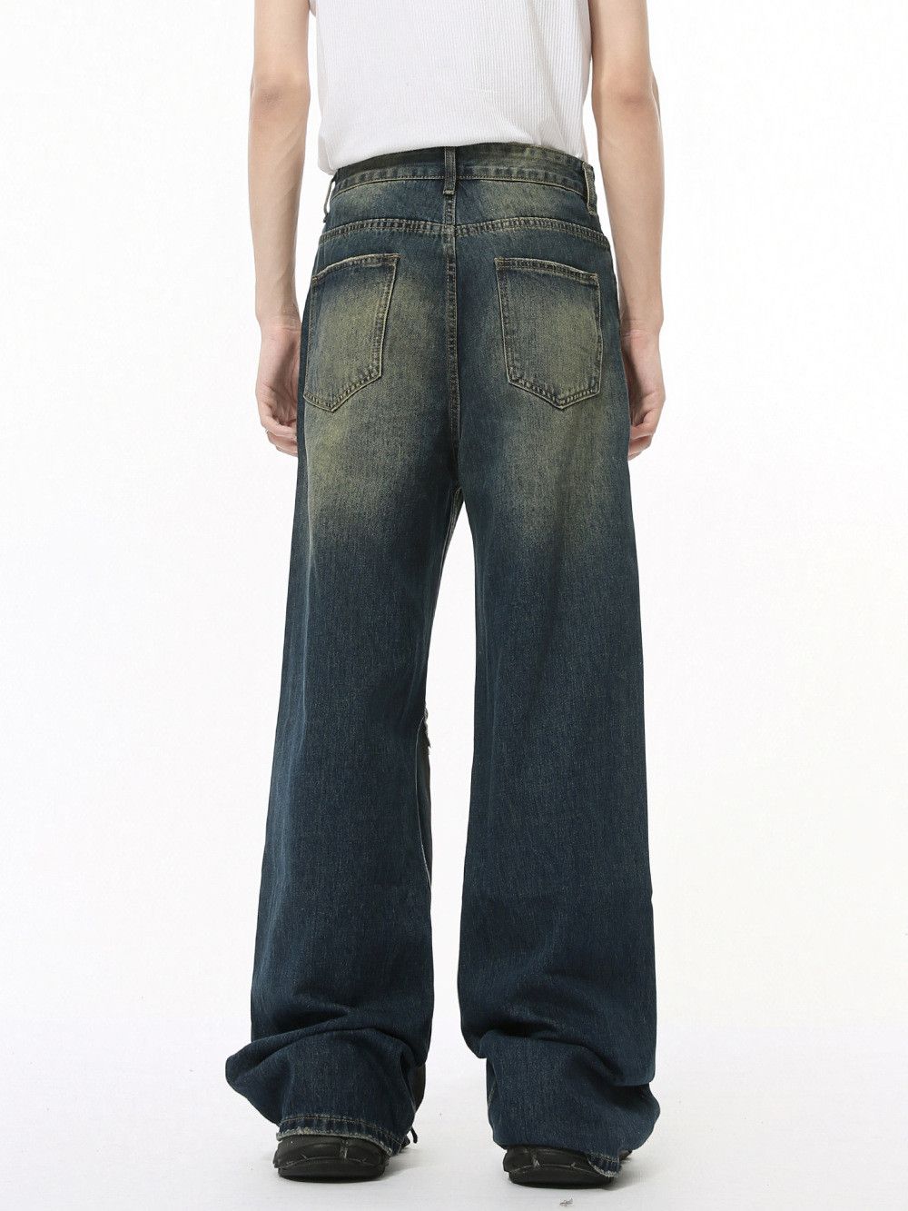Vintage Men's Street Distressed Hip-Hop Ripped Straight-Leg Jeans Size US 32 / EU 48 - 5 Thumbnail