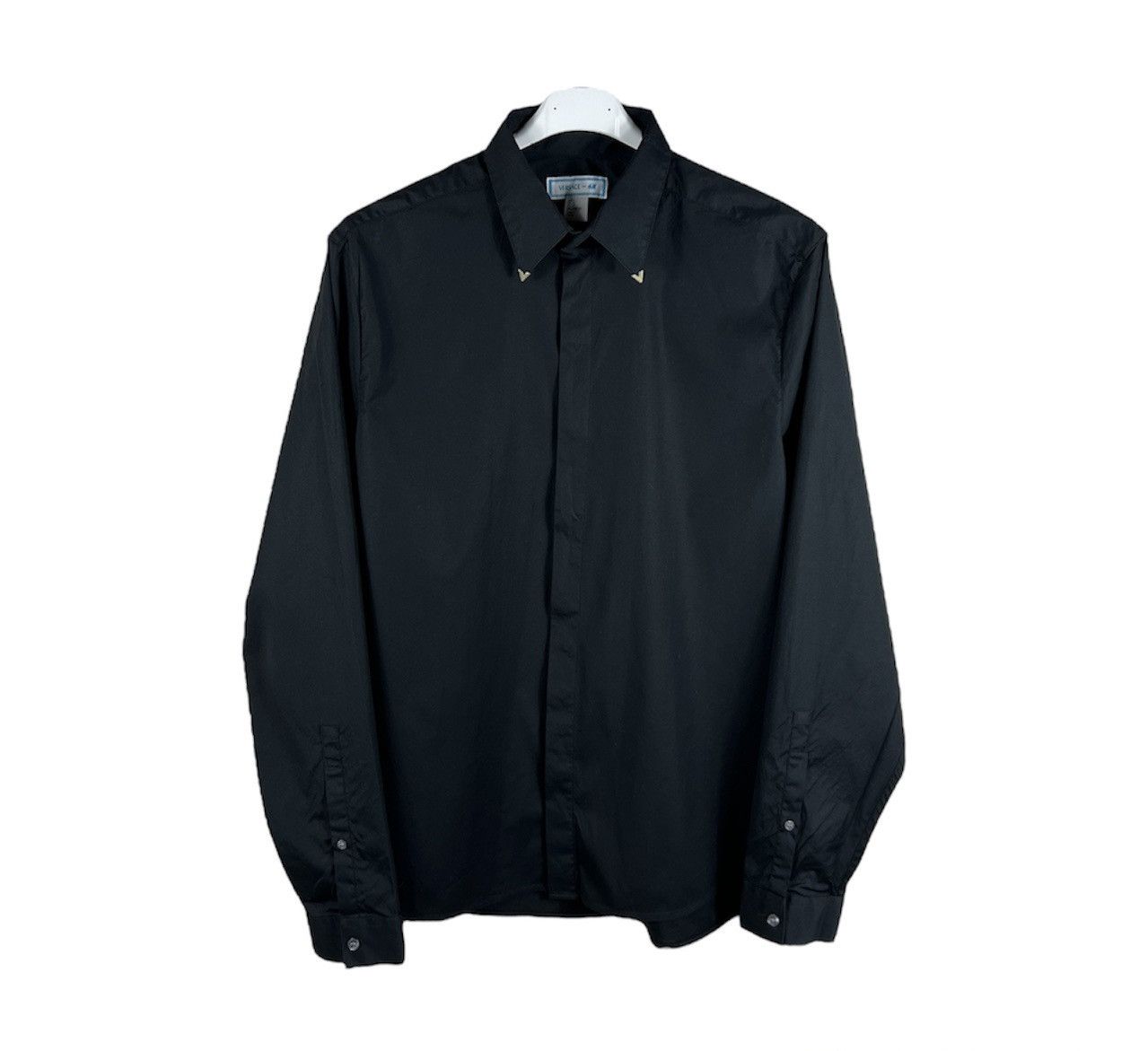Versace Versace x H&M basic black shirt with V gold detail on collar Size US L / EU 52-54 / 3 - 1 Thumbnail