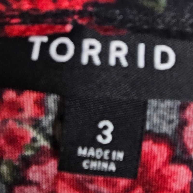 Torrid Torrid Womens Rose Floral Print Velvet Suprlice Mini Dress Size 3XL / US 20-22 - 7 Thumbnail