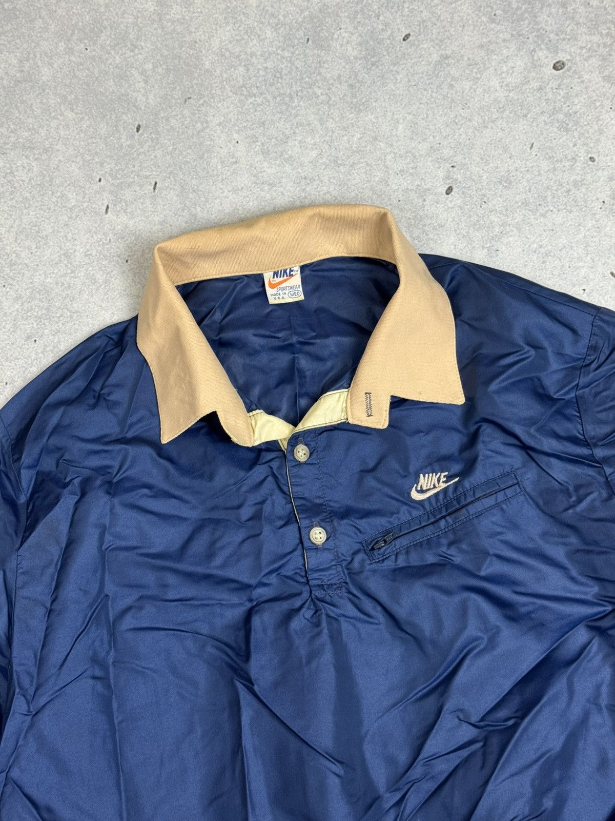Nike 80s Nike Nylon Swoosh Retro Sweatshirt Made in USA Size US M / EU 48-50 / 2 - 2 Thumbnail