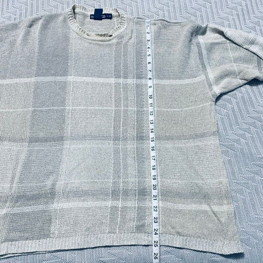 Nautica Vintage Nautica tan plaid linen silk sweater Size US L / EU 52-54 / 3 - 6 Thumbnail