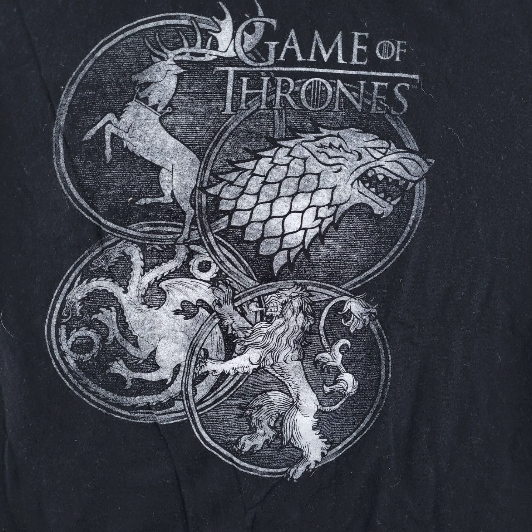 Vintage Game Of Thrones Slim Fit T Shirt Mens Medium Black Short Sleeve Crewneck Size US M / EU 48-50 / 2 - 2 Thumbnail