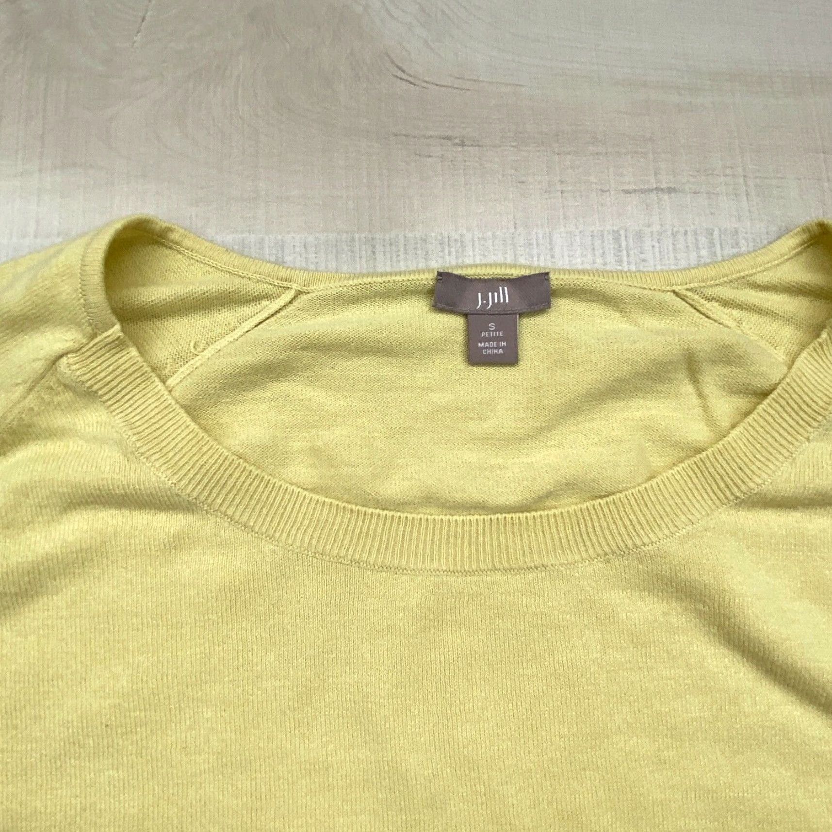 J. Jill J Jill Womens Sweater Small Yellow Silk Cotton Size S / US 4 / IT 40 - 2 Thumbnail