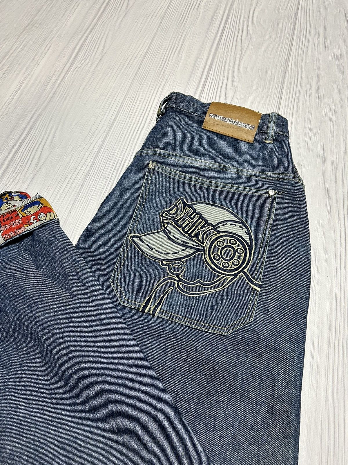 Vintage Rare SOHK School Of Hard Knocks Embroidered Logo Denim Pants Size US 36 / EU 52 - 19 Thumbnail