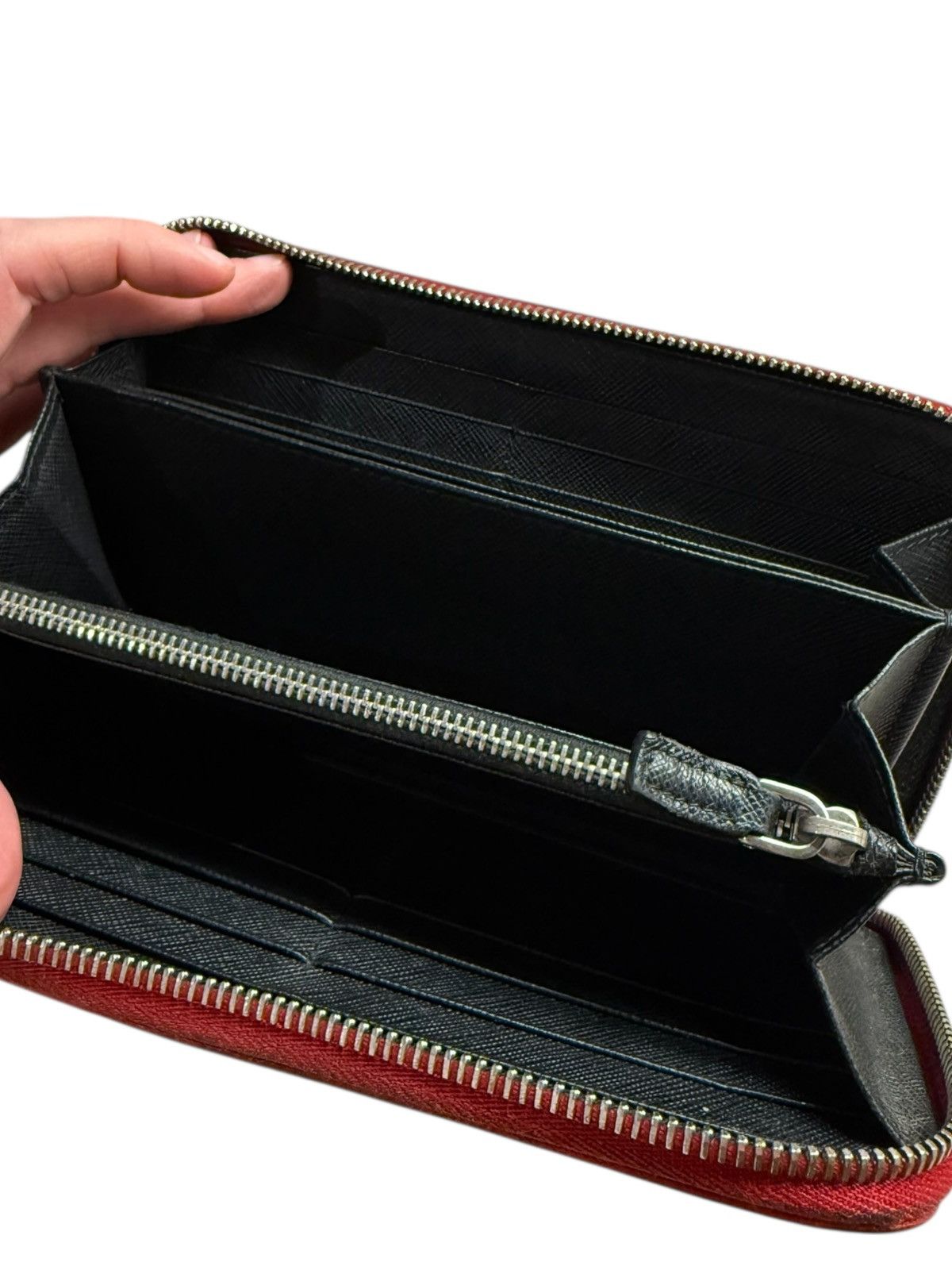 Prada Prada red saffiano leather zip wallet Size ONE SIZE - 7 Thumbnail