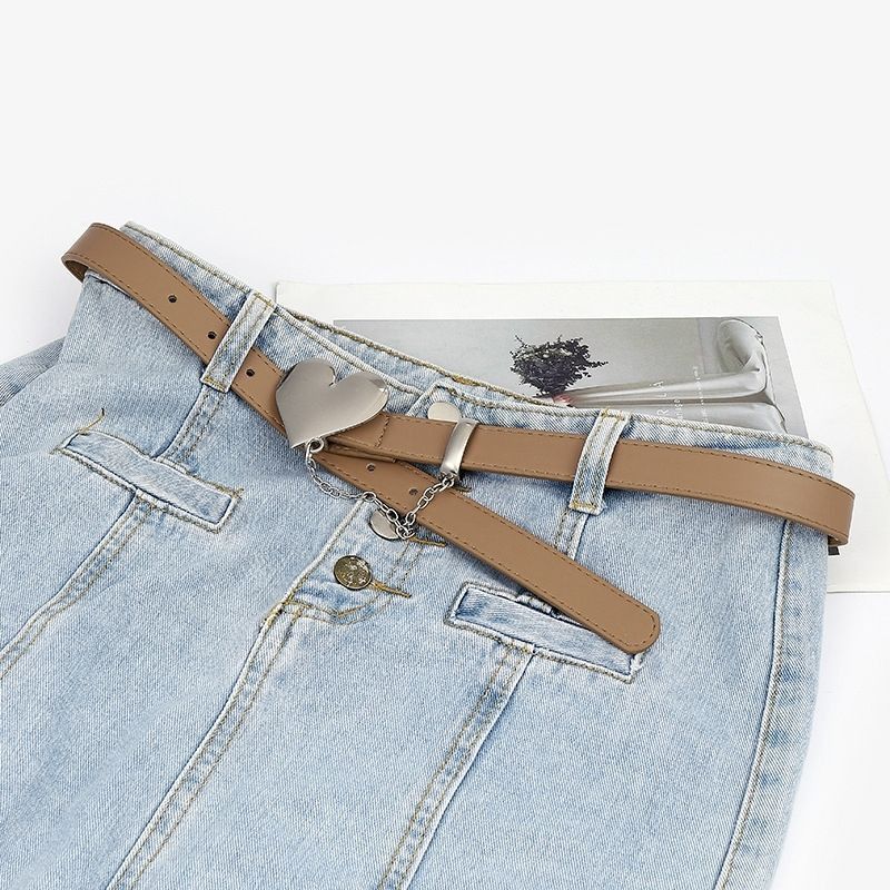 Designer Heart Dark Vintage Belt Riveted Belts Menswear Accessories Size ONE SIZE - 2 Thumbnail