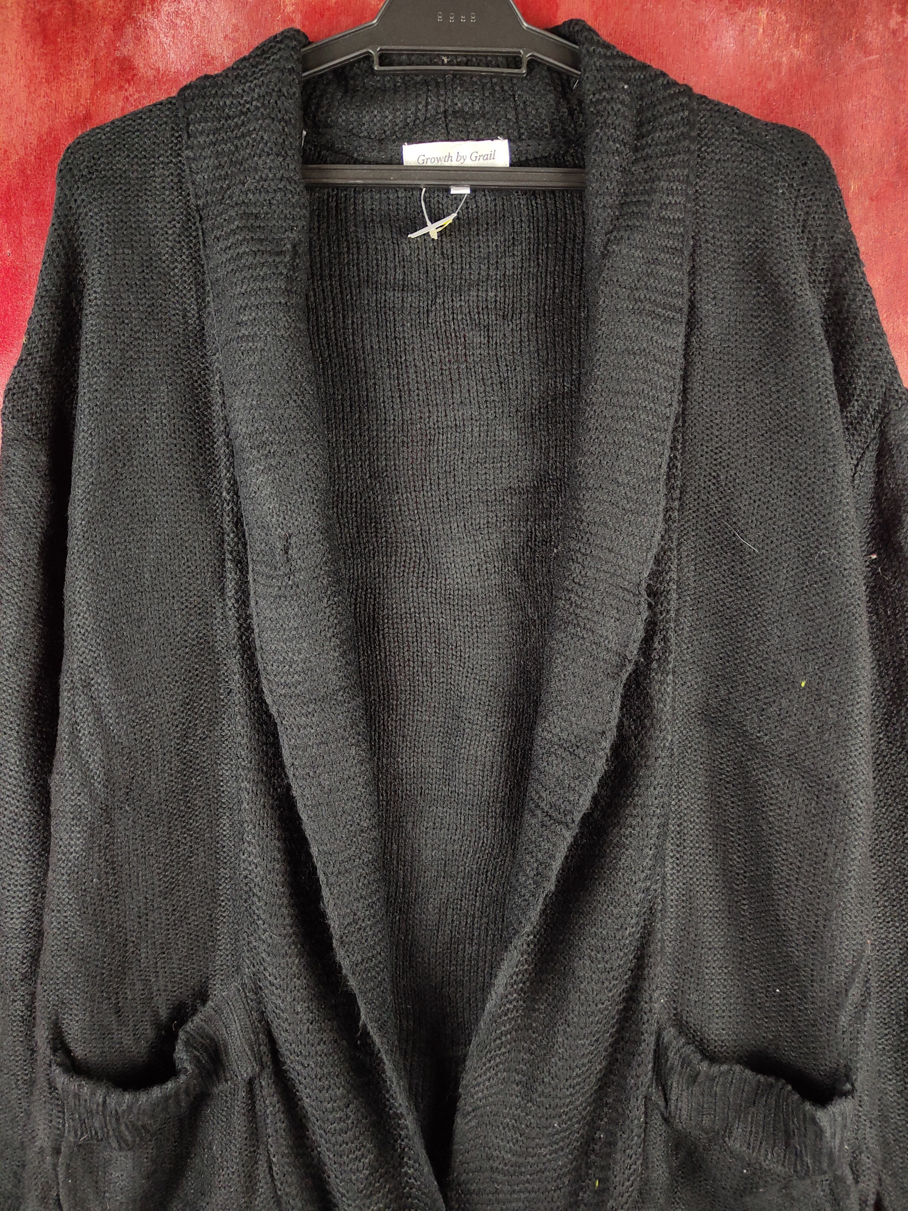 Japanese Brand Growth by Grail Black Knitwear Cardigan #S2349 Size US L / EU 52-54 / 3 - 2 Thumbnail